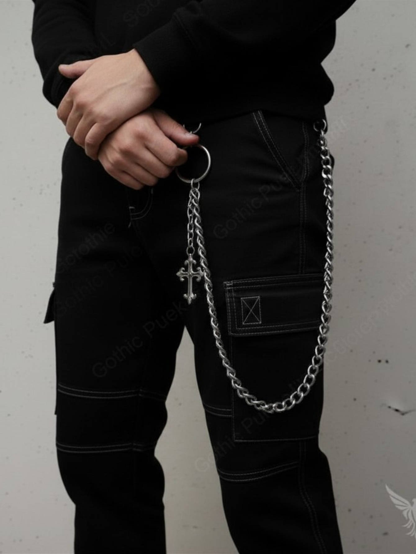 Pants Wallet Chain Cross Men Women