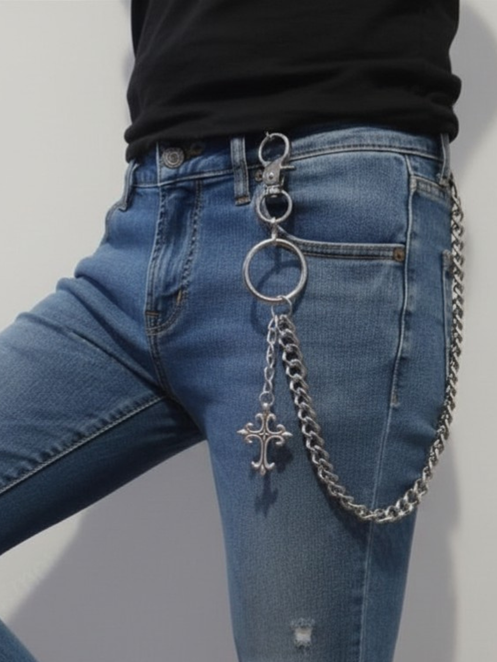 Pants Wallet Chain Cross Men Women