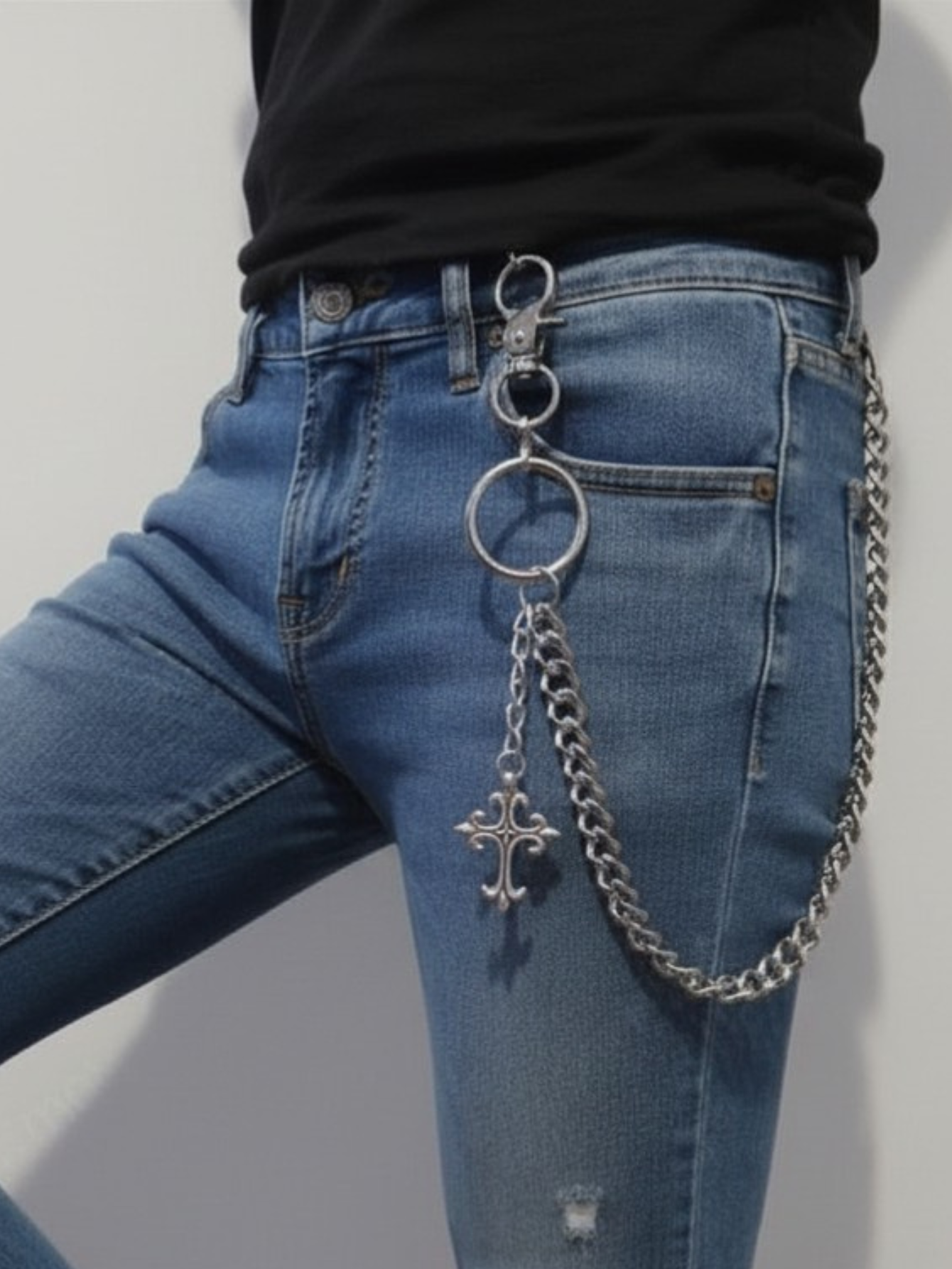 Pants Wallet Chain Cross Men Women