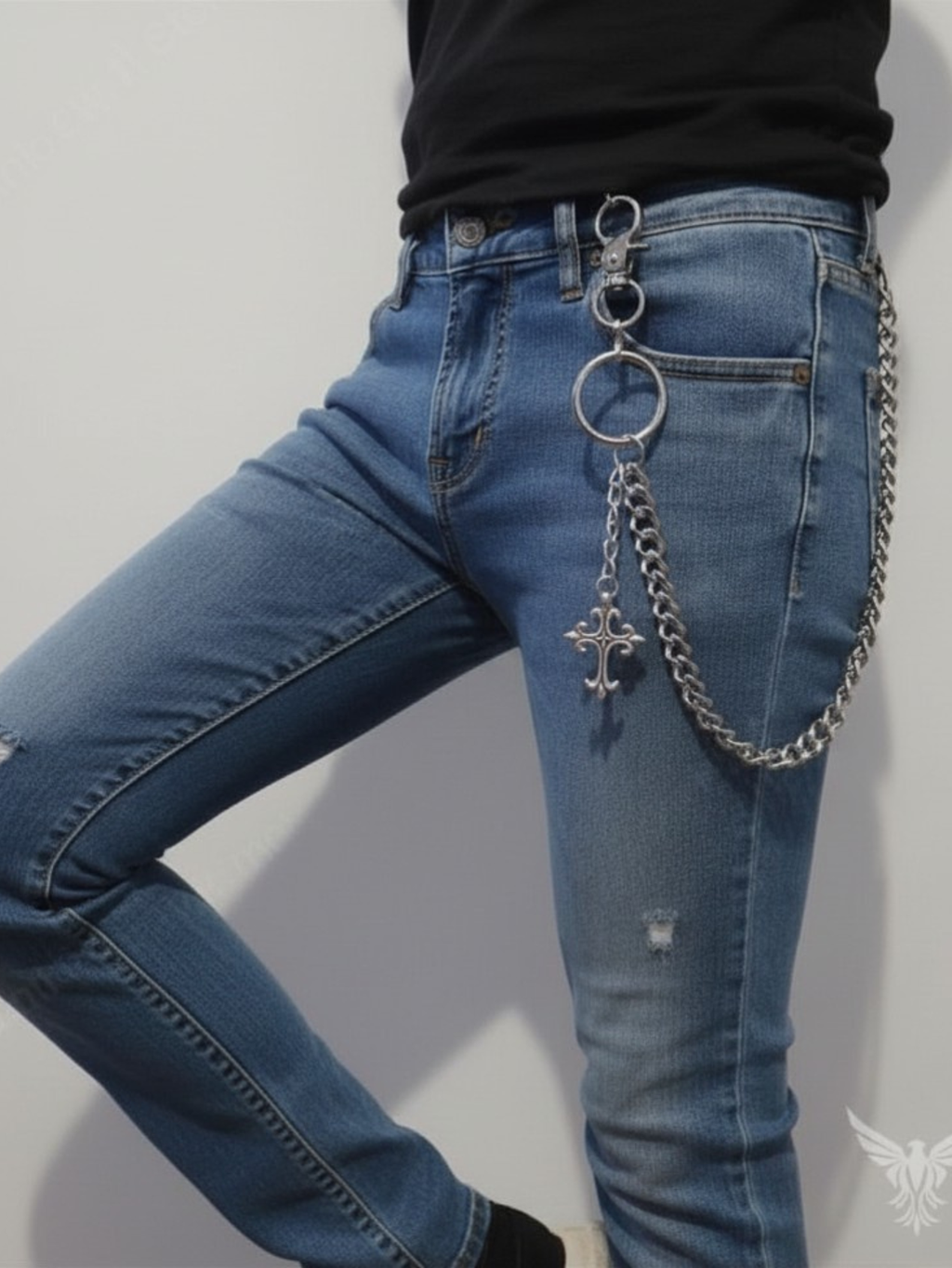 Pants Wallet Chain Cross Men Women