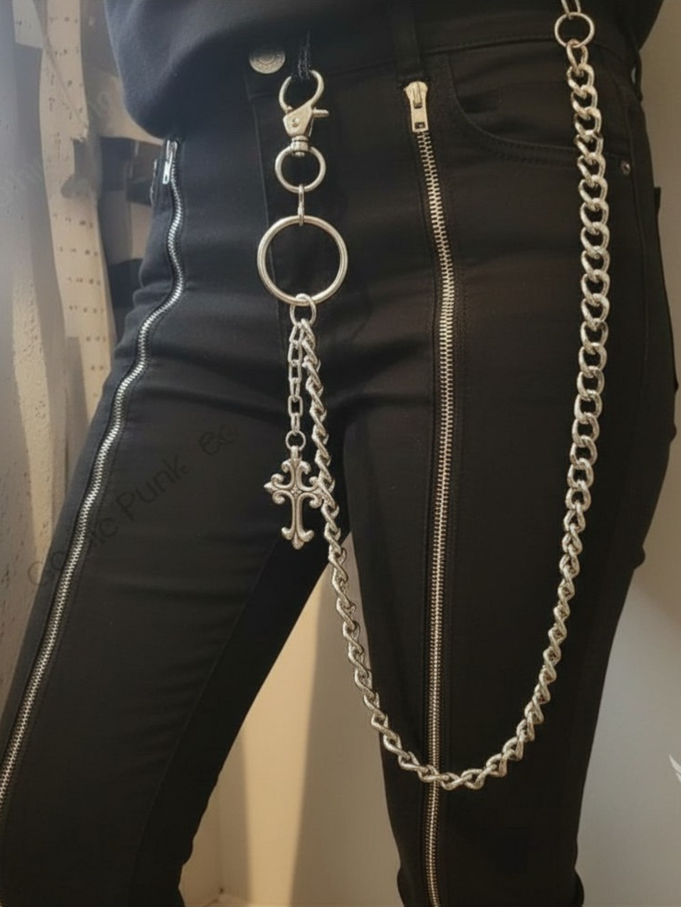 Pants Wallet Chain Cross Men Women