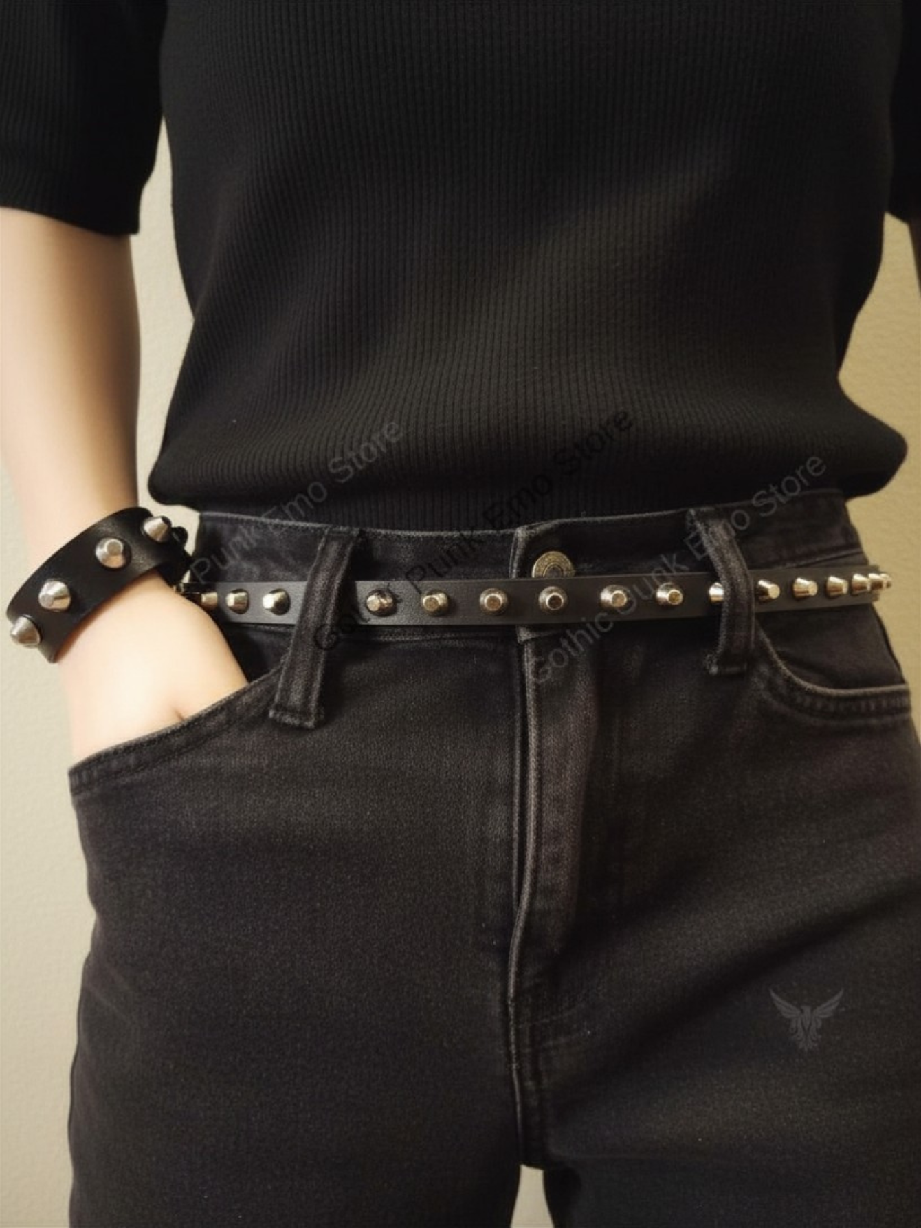 Rivet Stud Button Belt