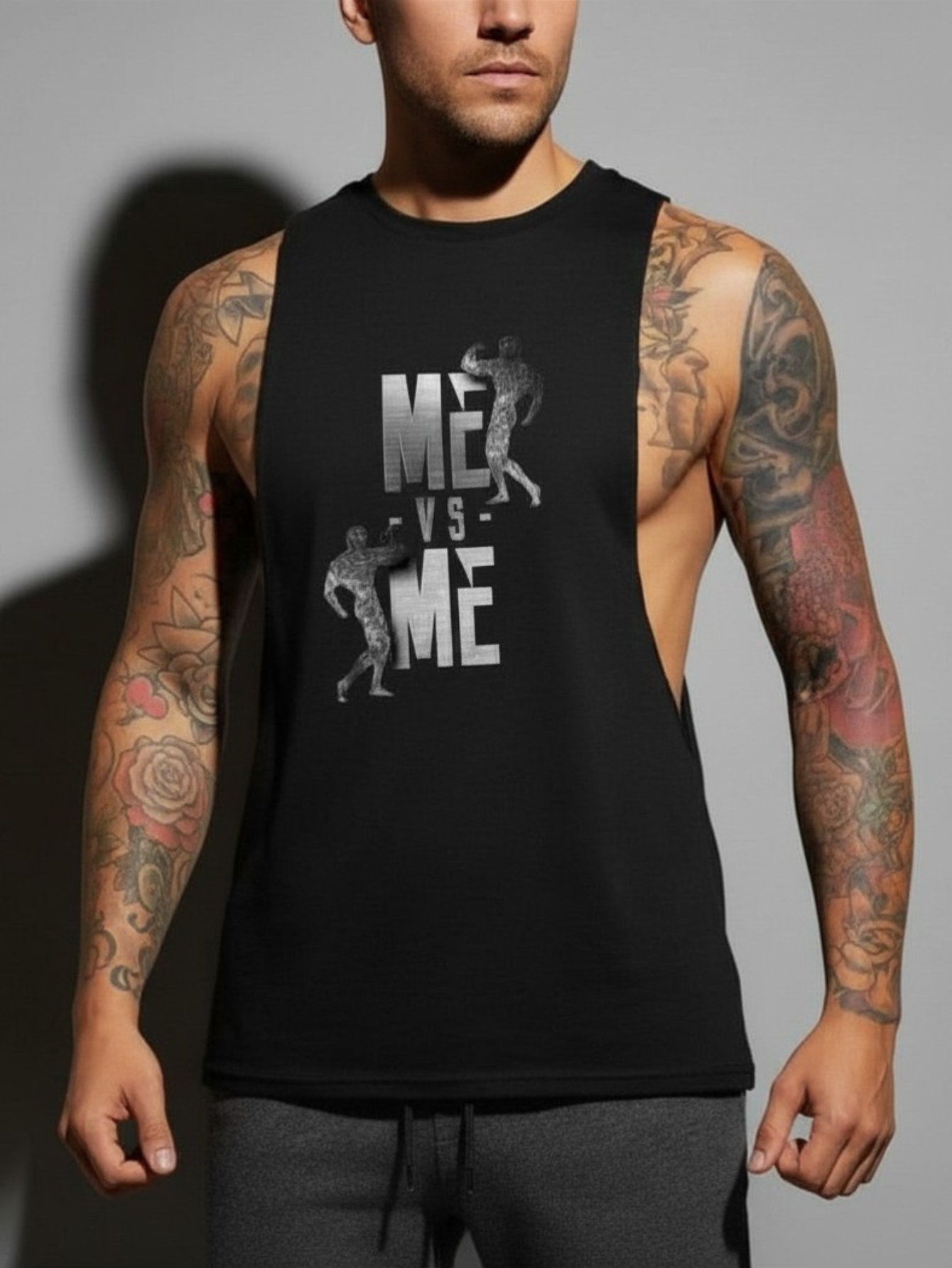 Tank Top Black Cut Out Shirt
