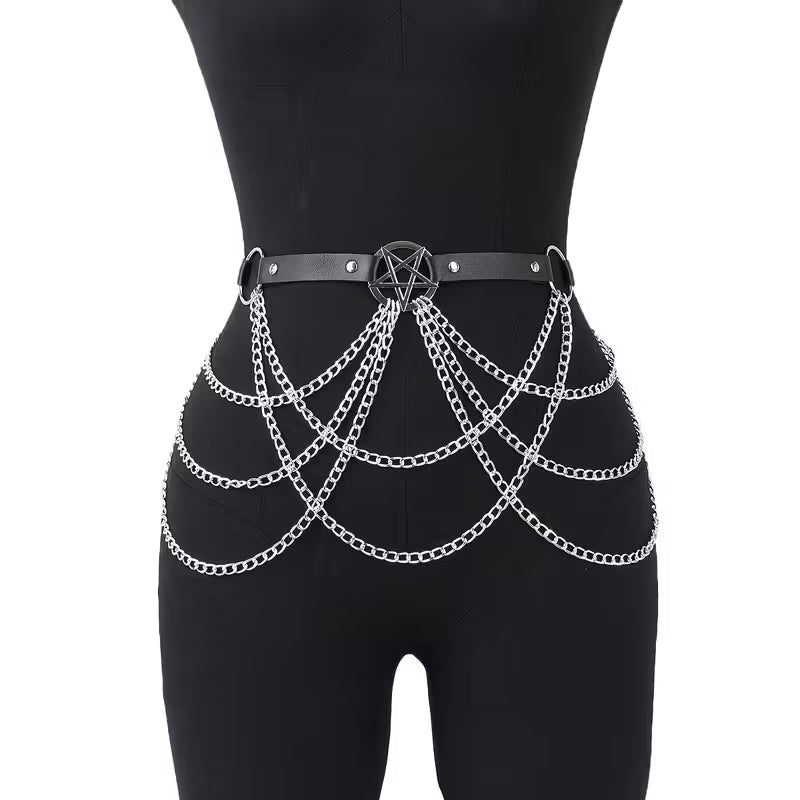 Emo Star Astrology Chain Mail Belt