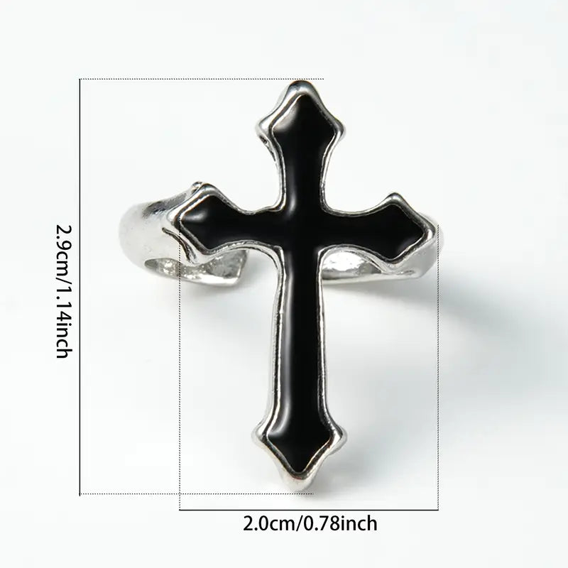 Cross Black Ring
