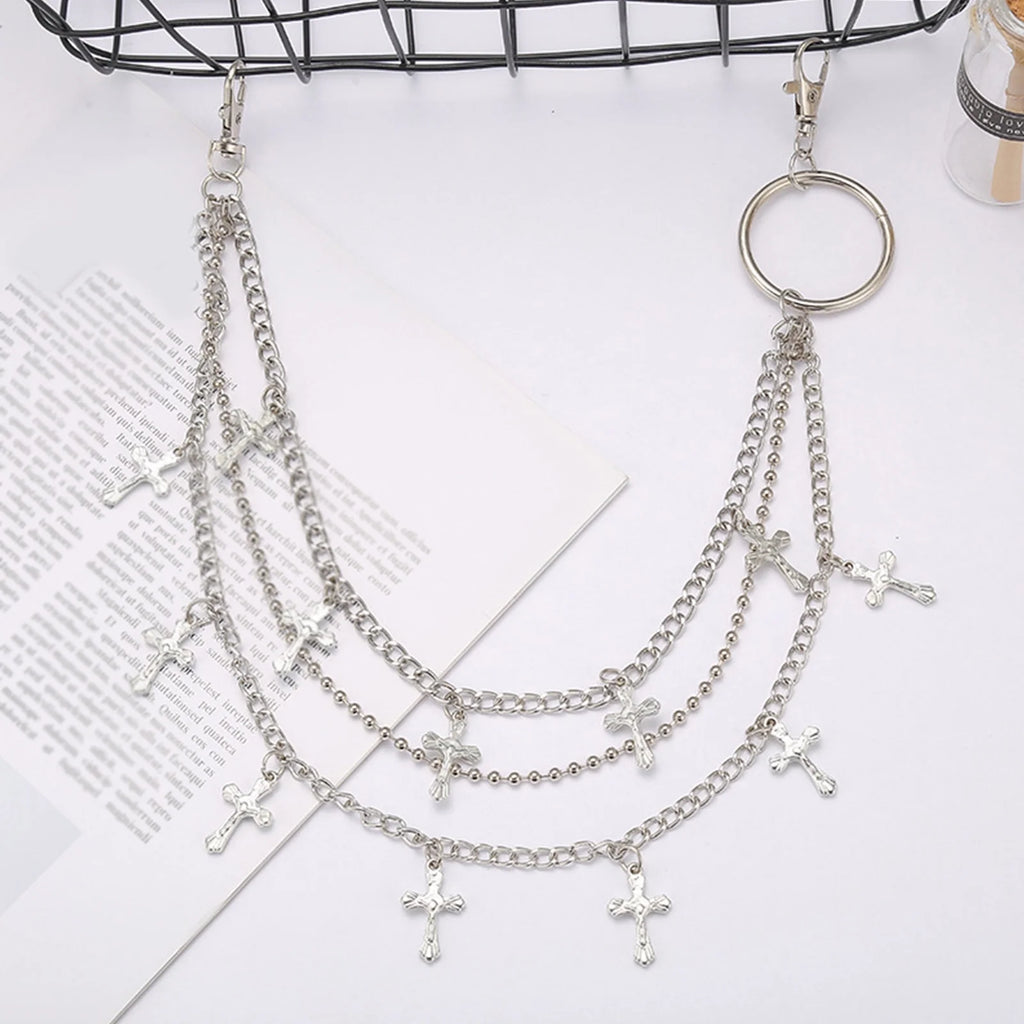 Cross O-Ring Layered Pants Chain