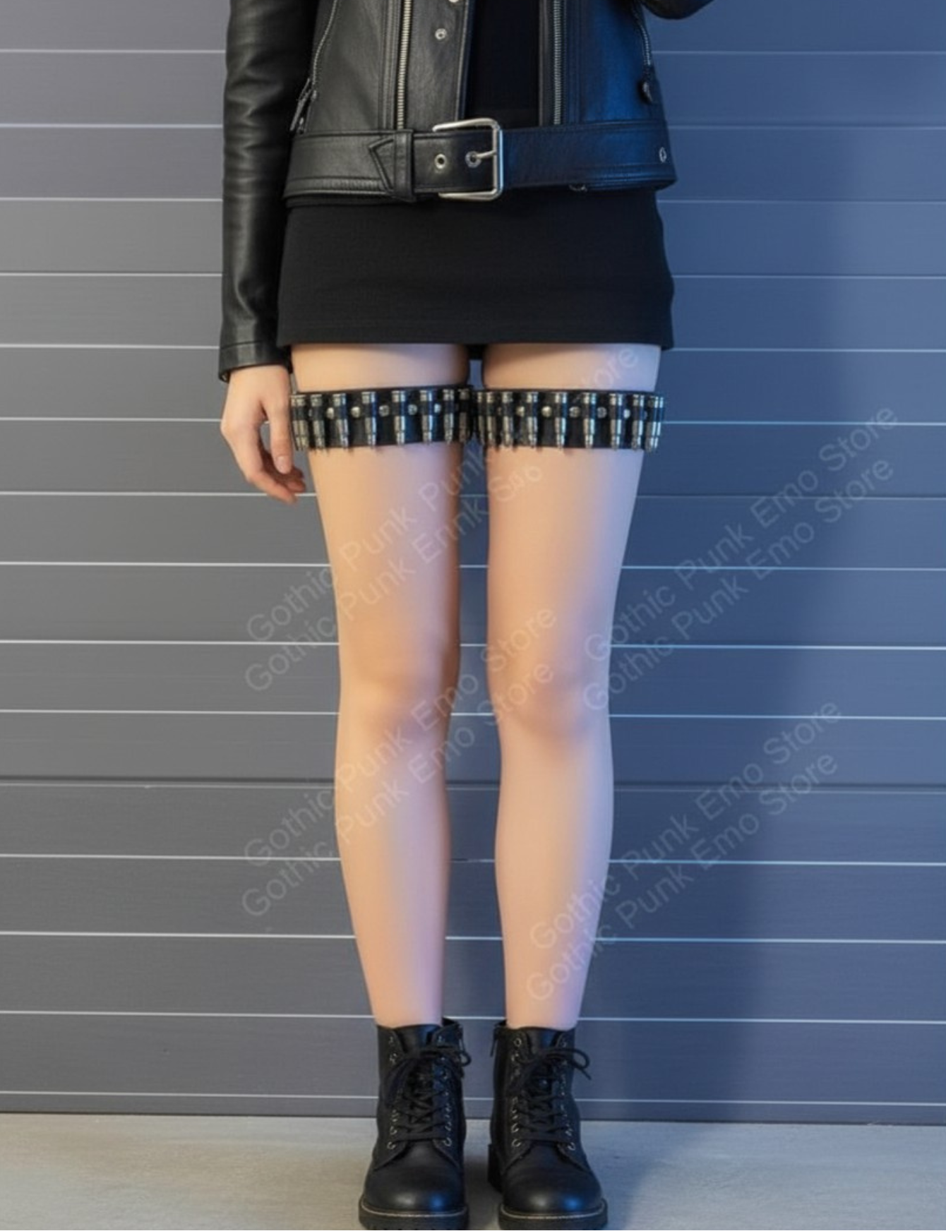 Punk Thigh High Bullet Garters
