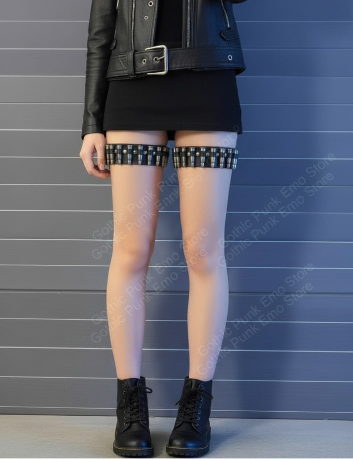 Punk Thigh High Bullet Garters