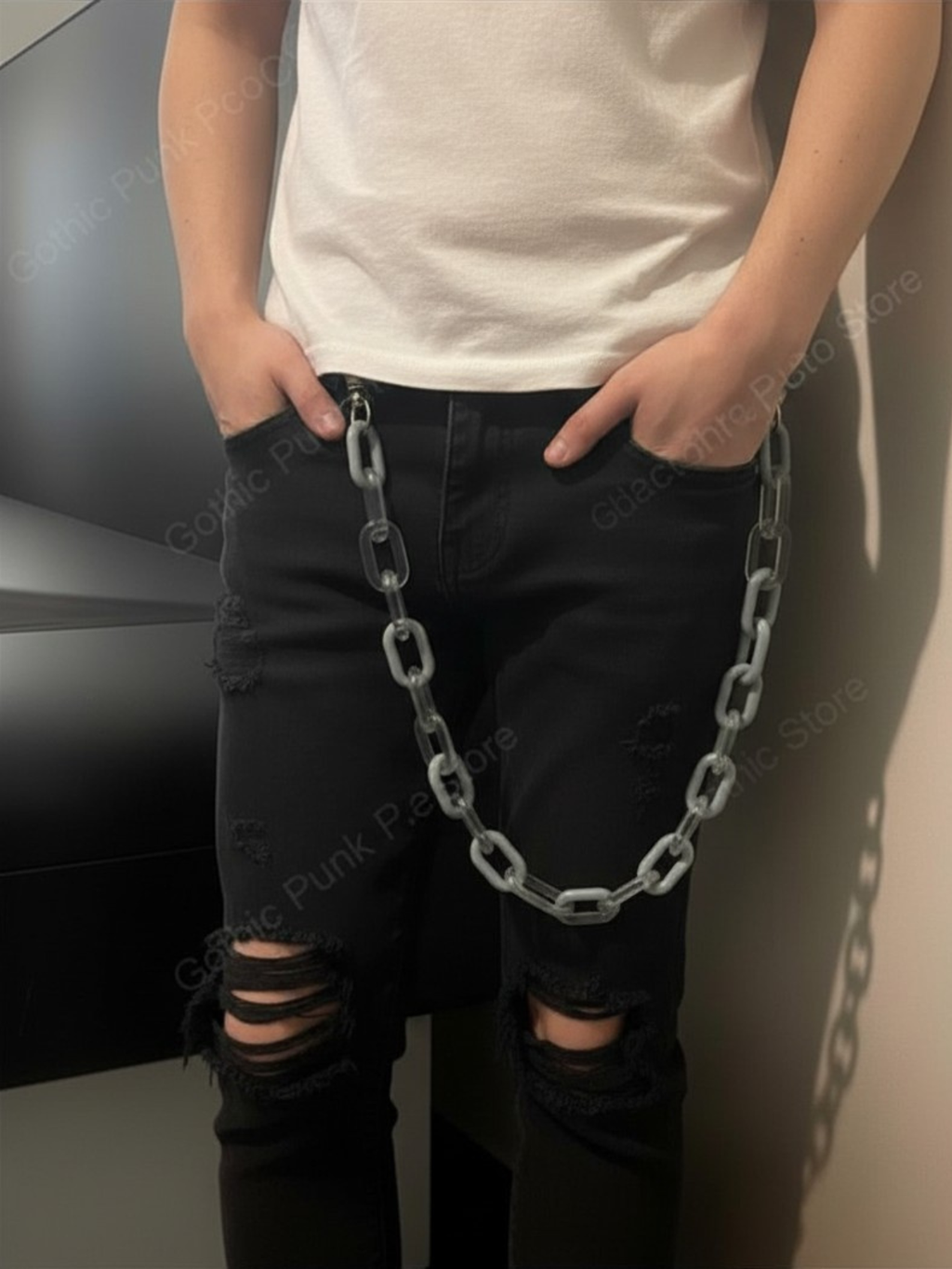 Blue Chunky Acrylic Pants Chain