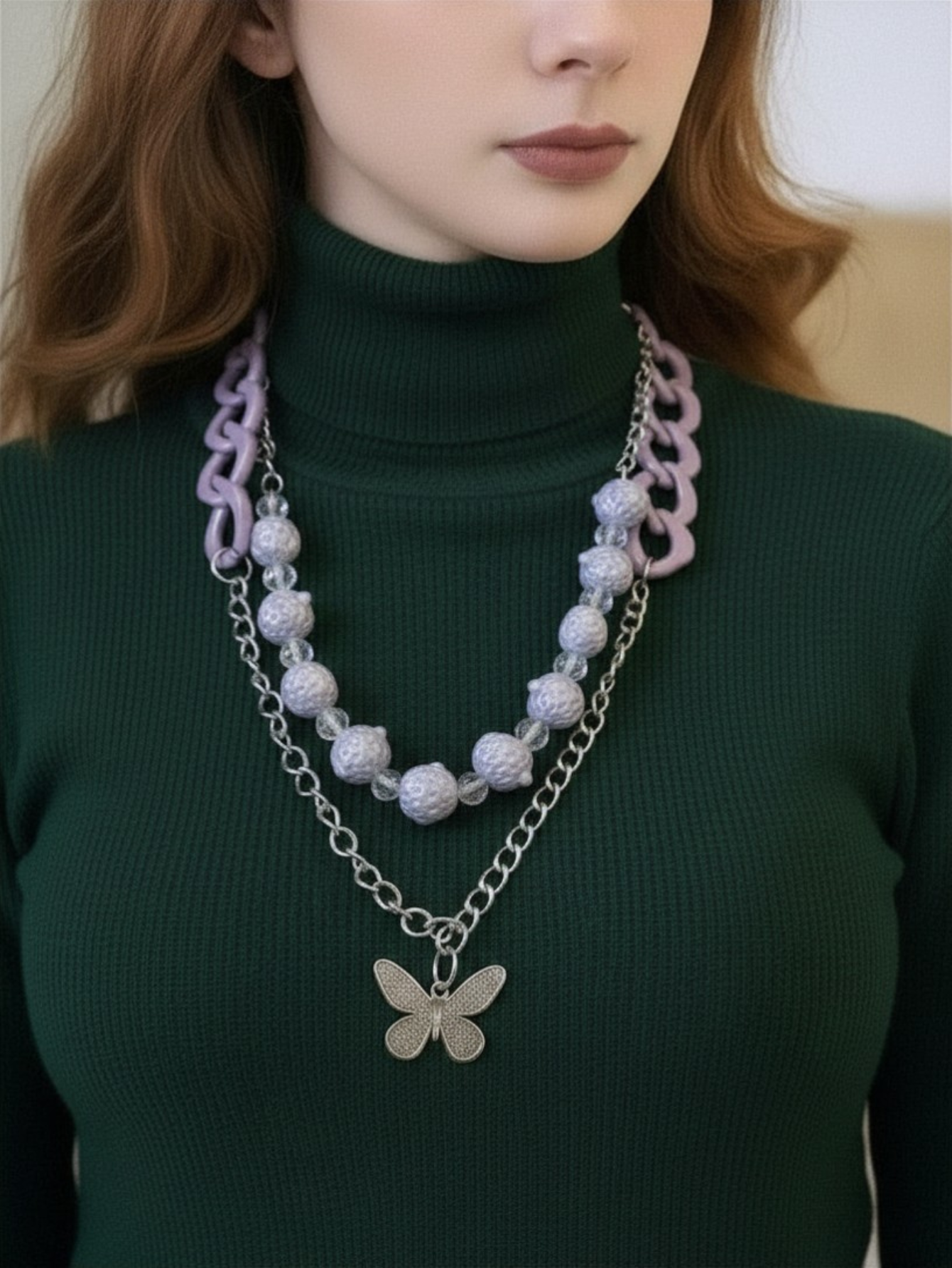 Purple Butterfly  Pants Chain