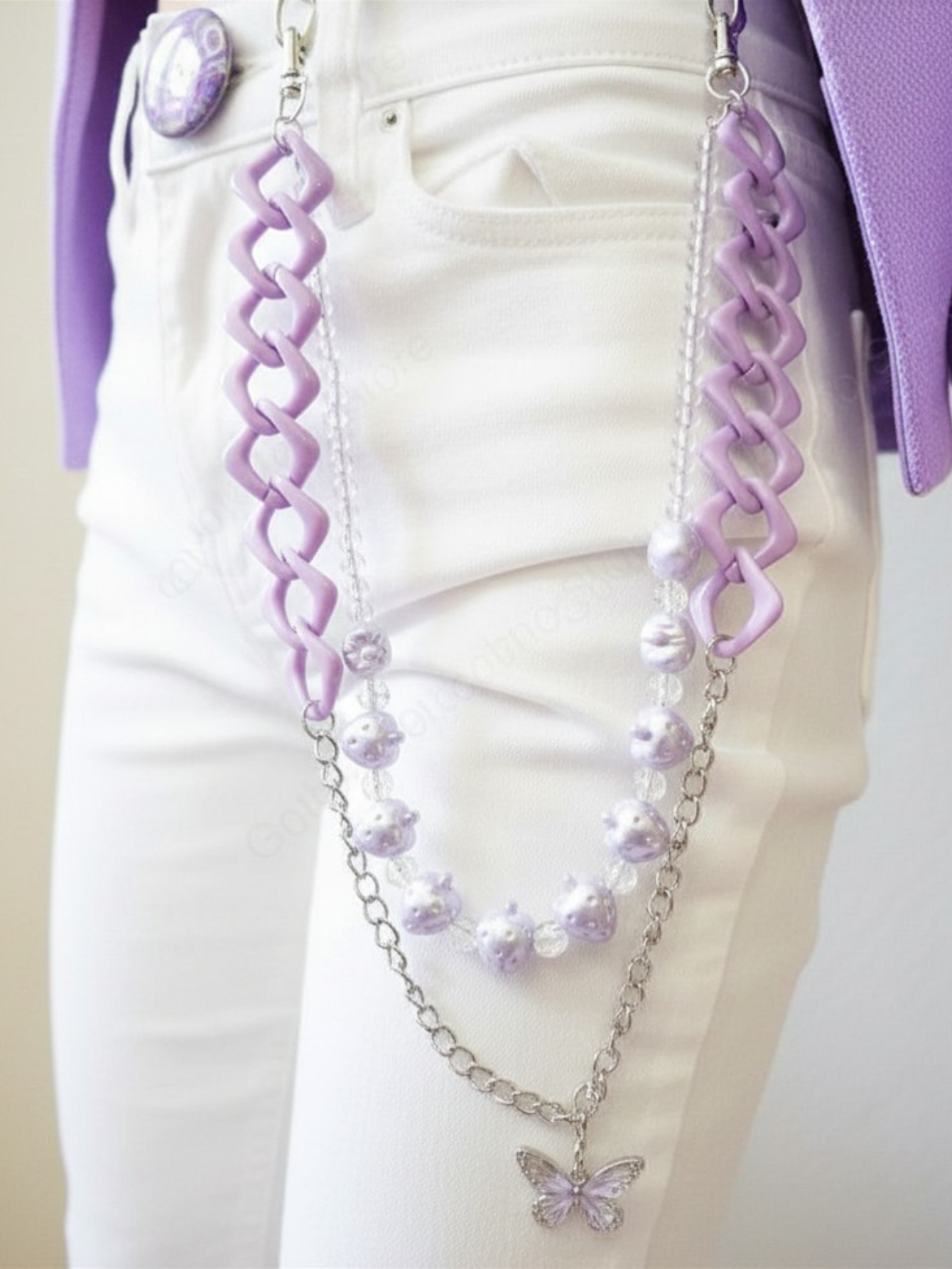 Purple Butterfly  Pants Chain