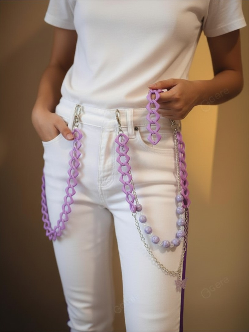 Purple Butterfly  Pants Chain