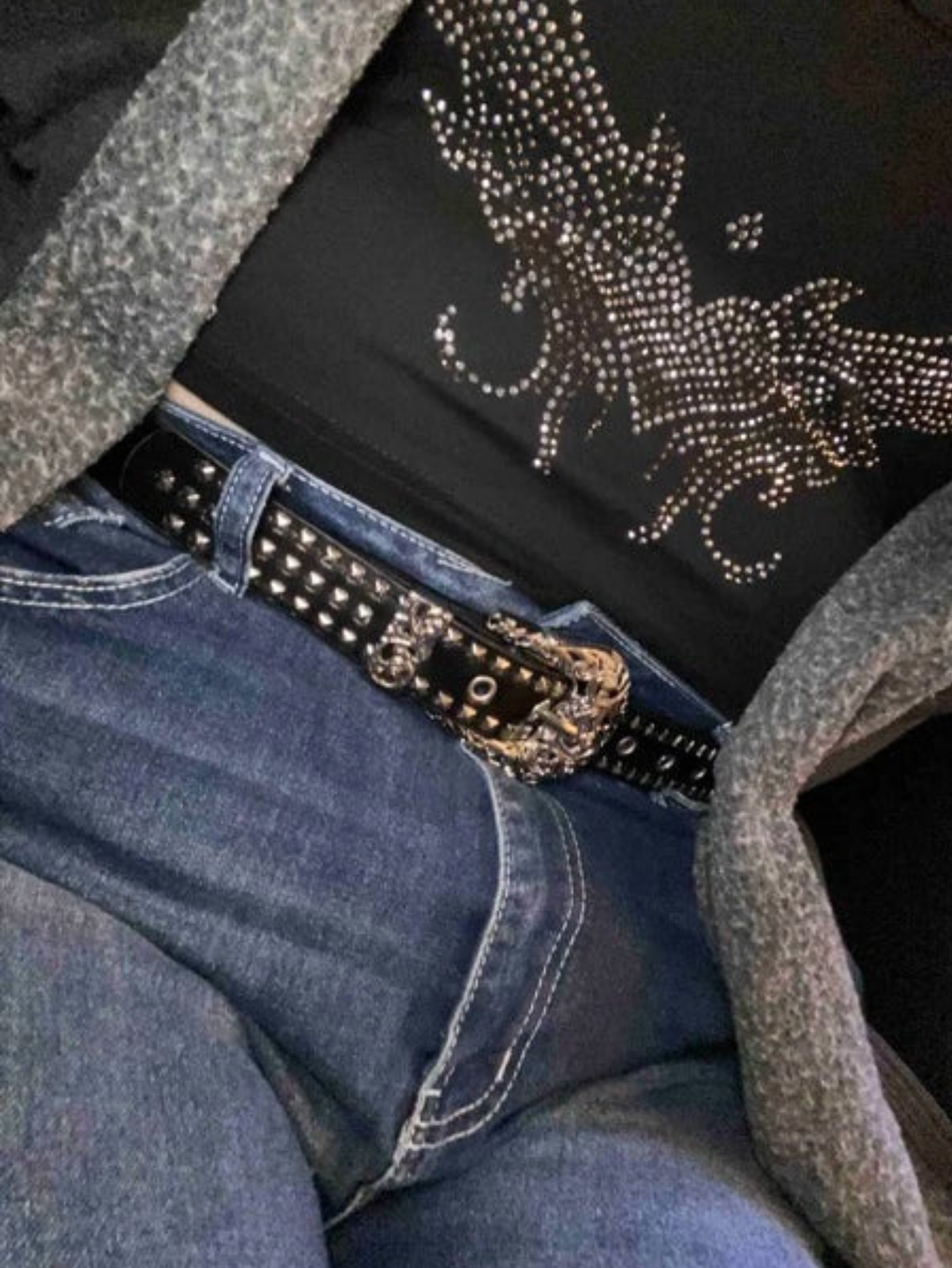 Rivet Studded Belt Western Belt