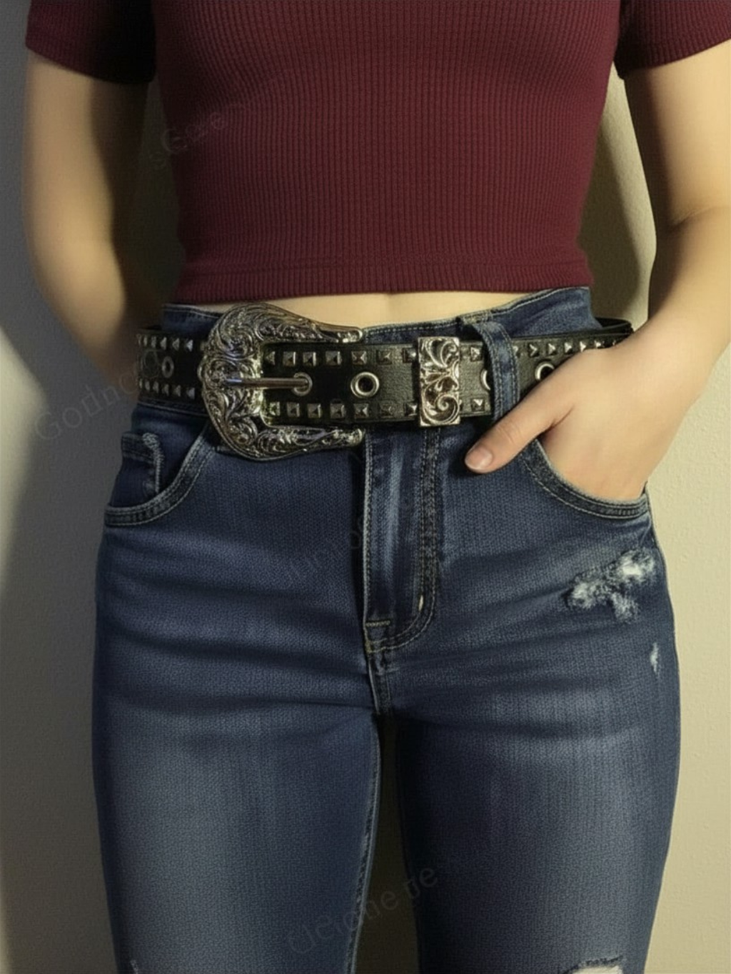 Rivet Studded Belt Western Belt