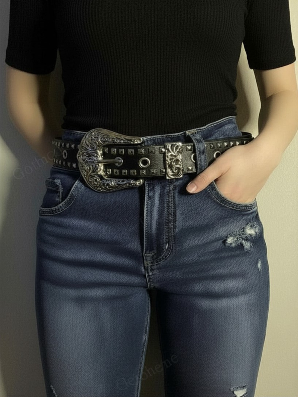 Rivet Studded Belt Western Belt