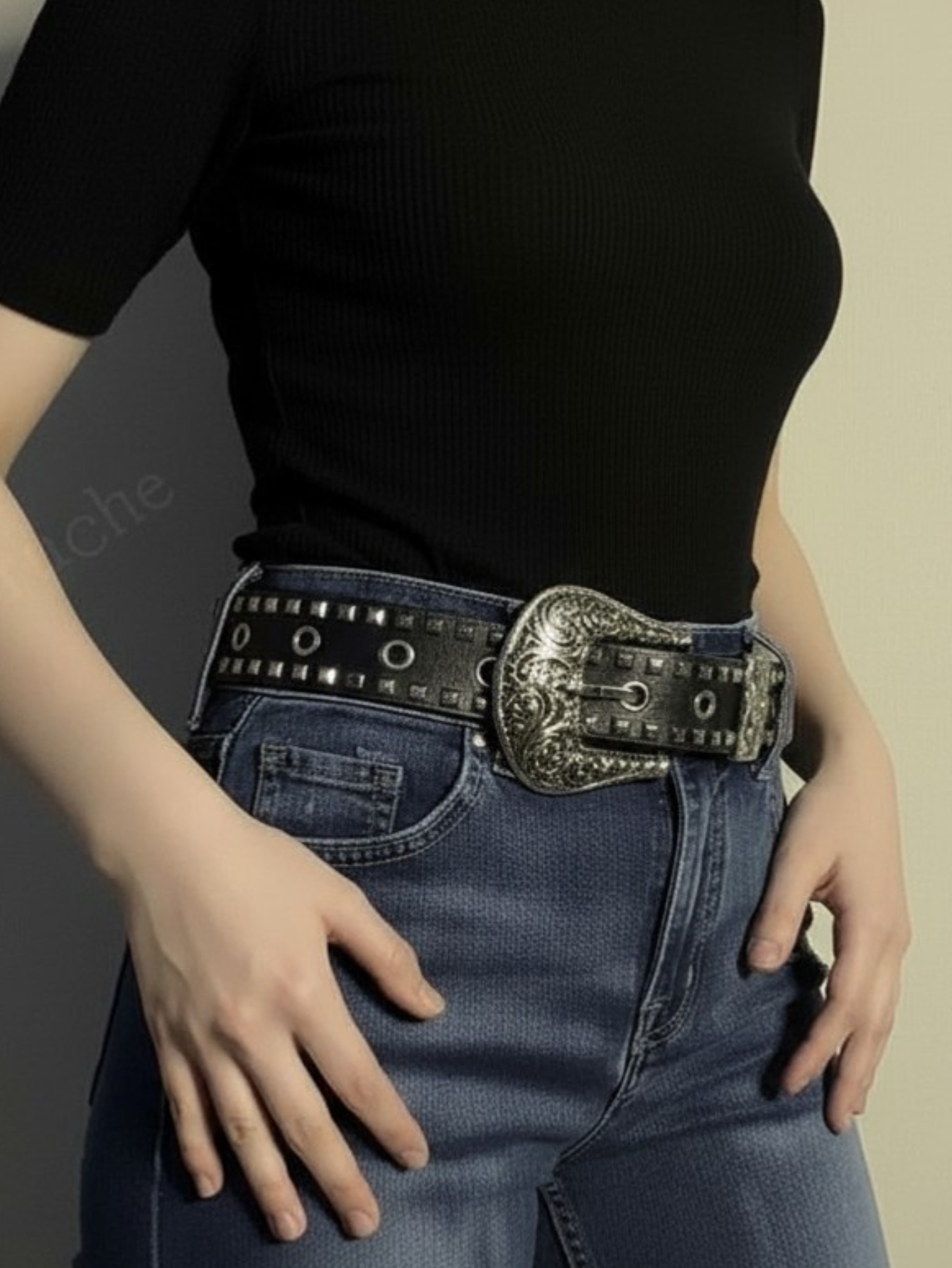 Rivet Studded Belt Western Belt