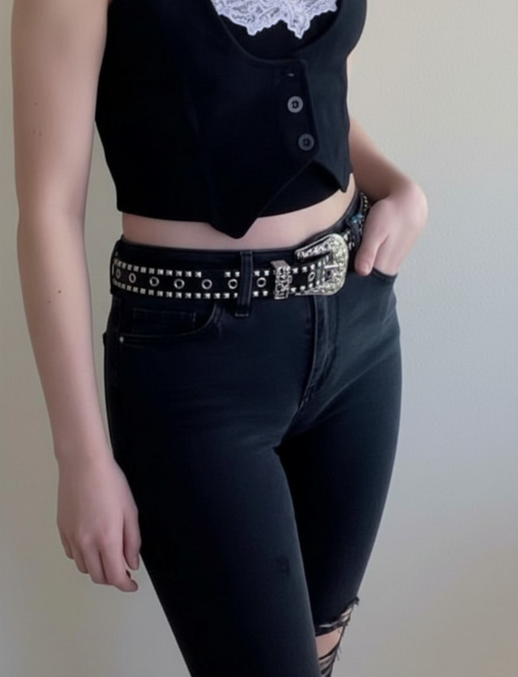 Rivet Studded Belt Western Belt