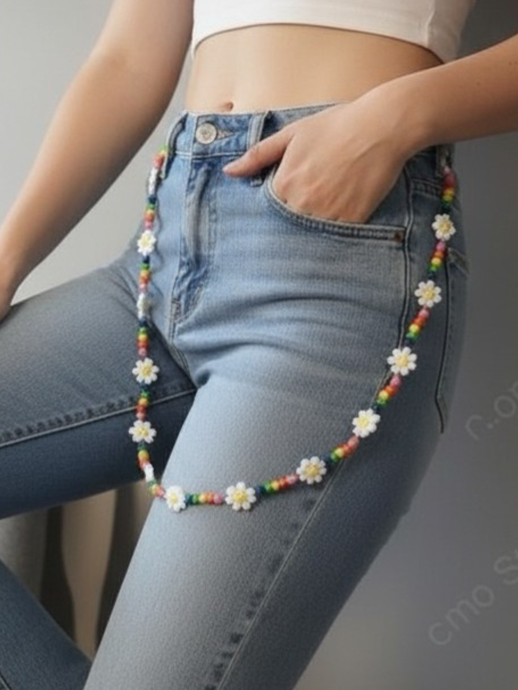 Daisy Beaded Rainbow Chain