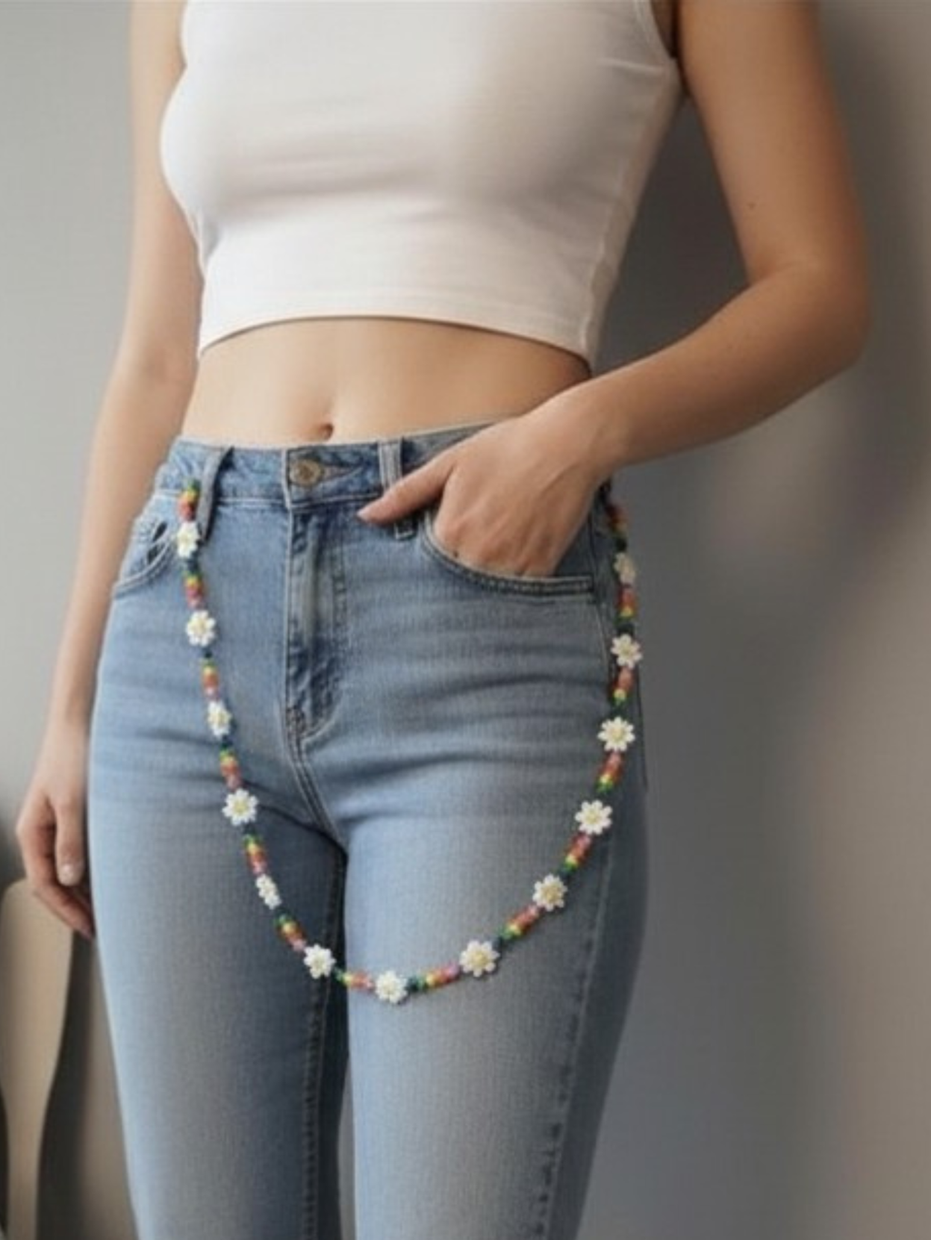 Daisy Beaded Rainbow Chain