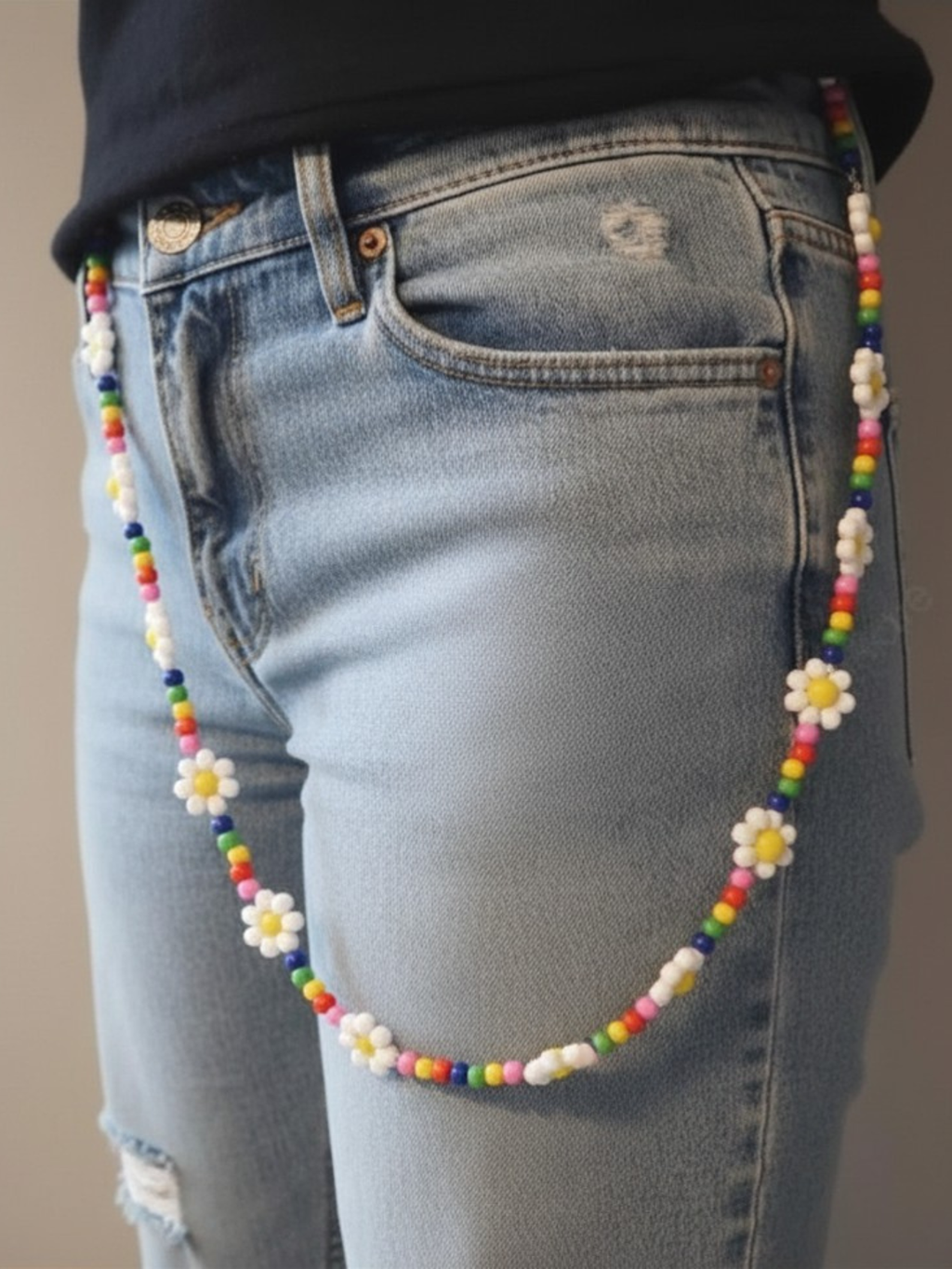 Daisy Beaded Rainbow Chain