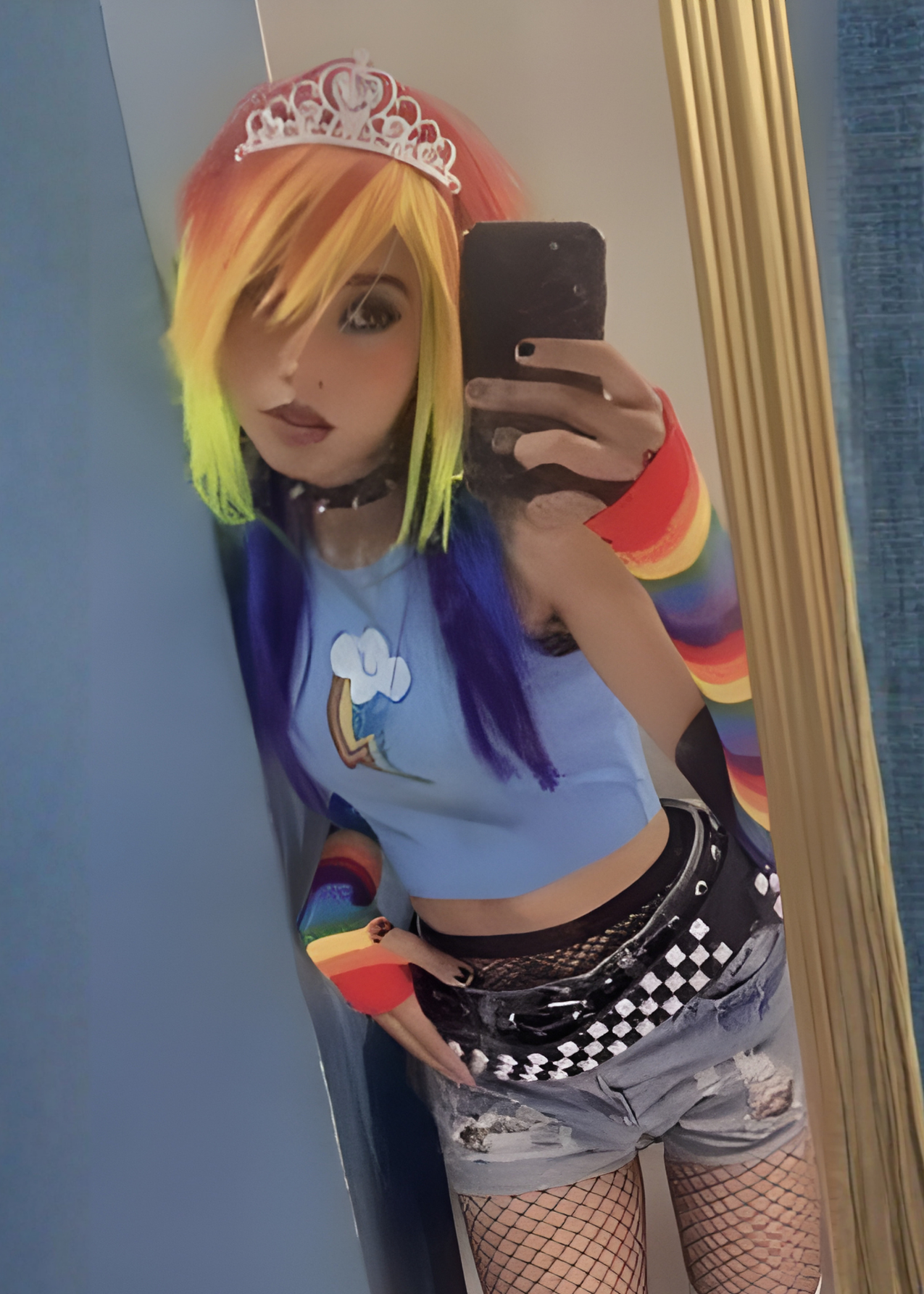 Rainbow Drag Queen Cosplay Wig