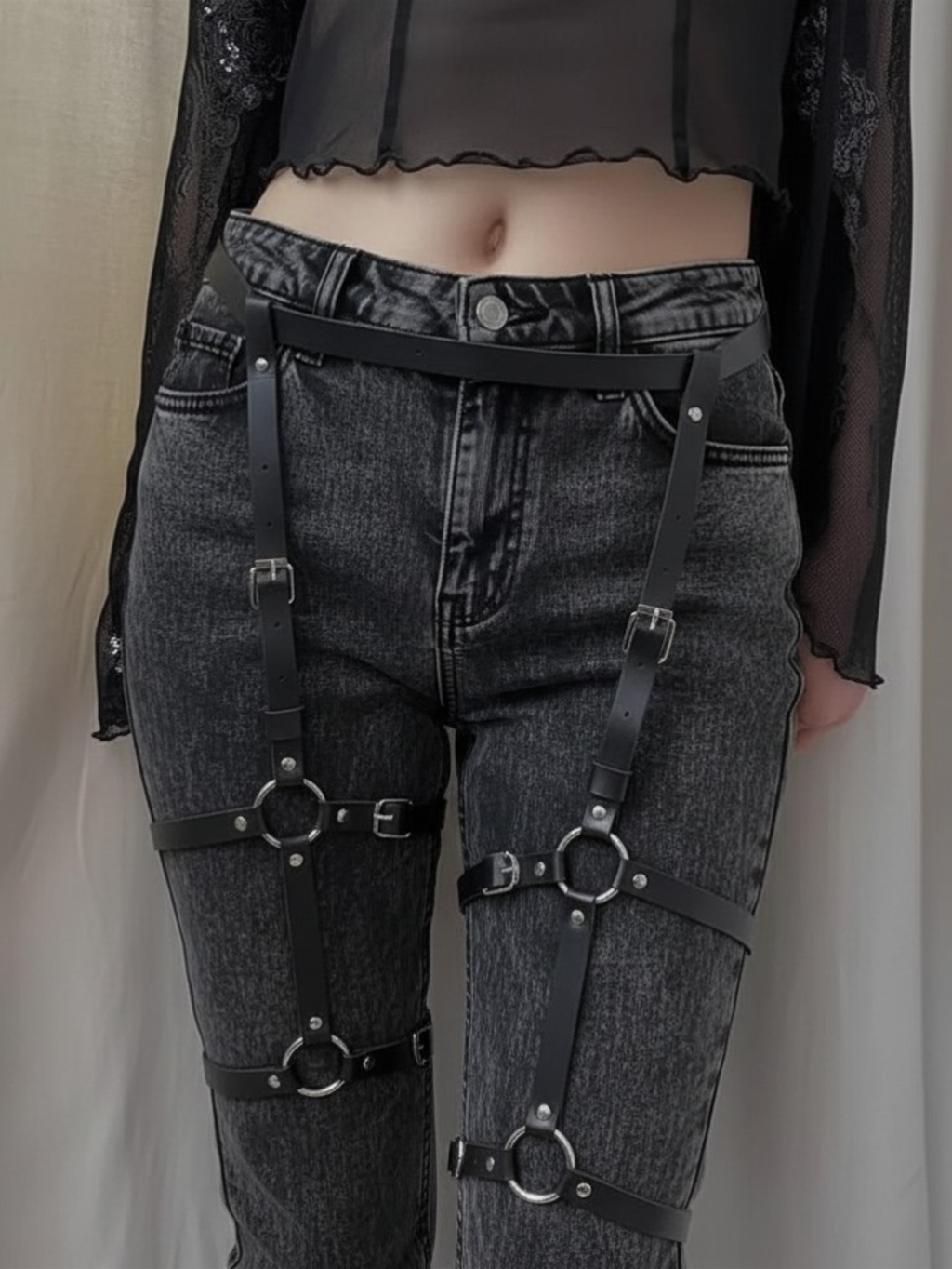 Vegan Leather Leg Harness