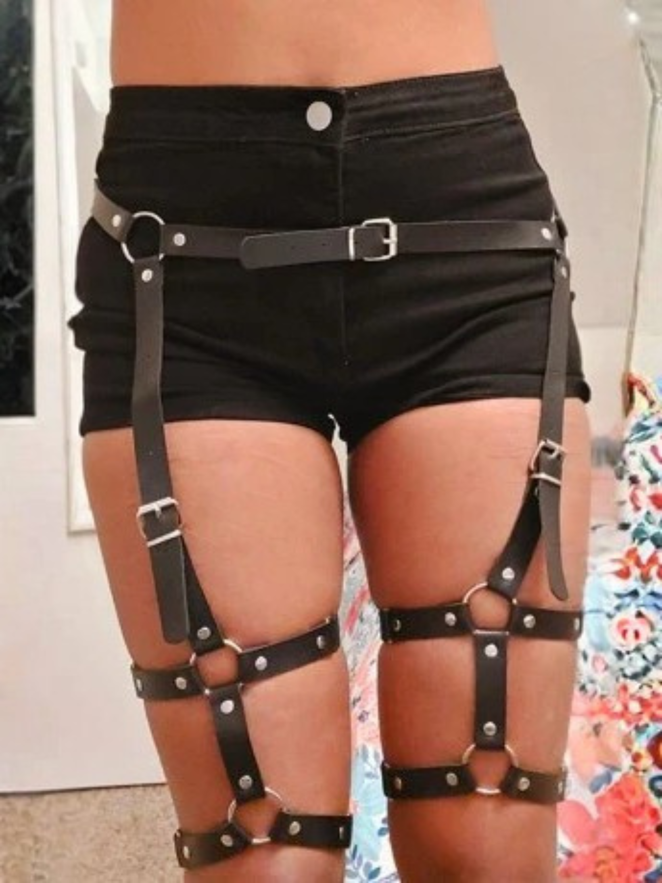 Vegan Leather Leg Harness