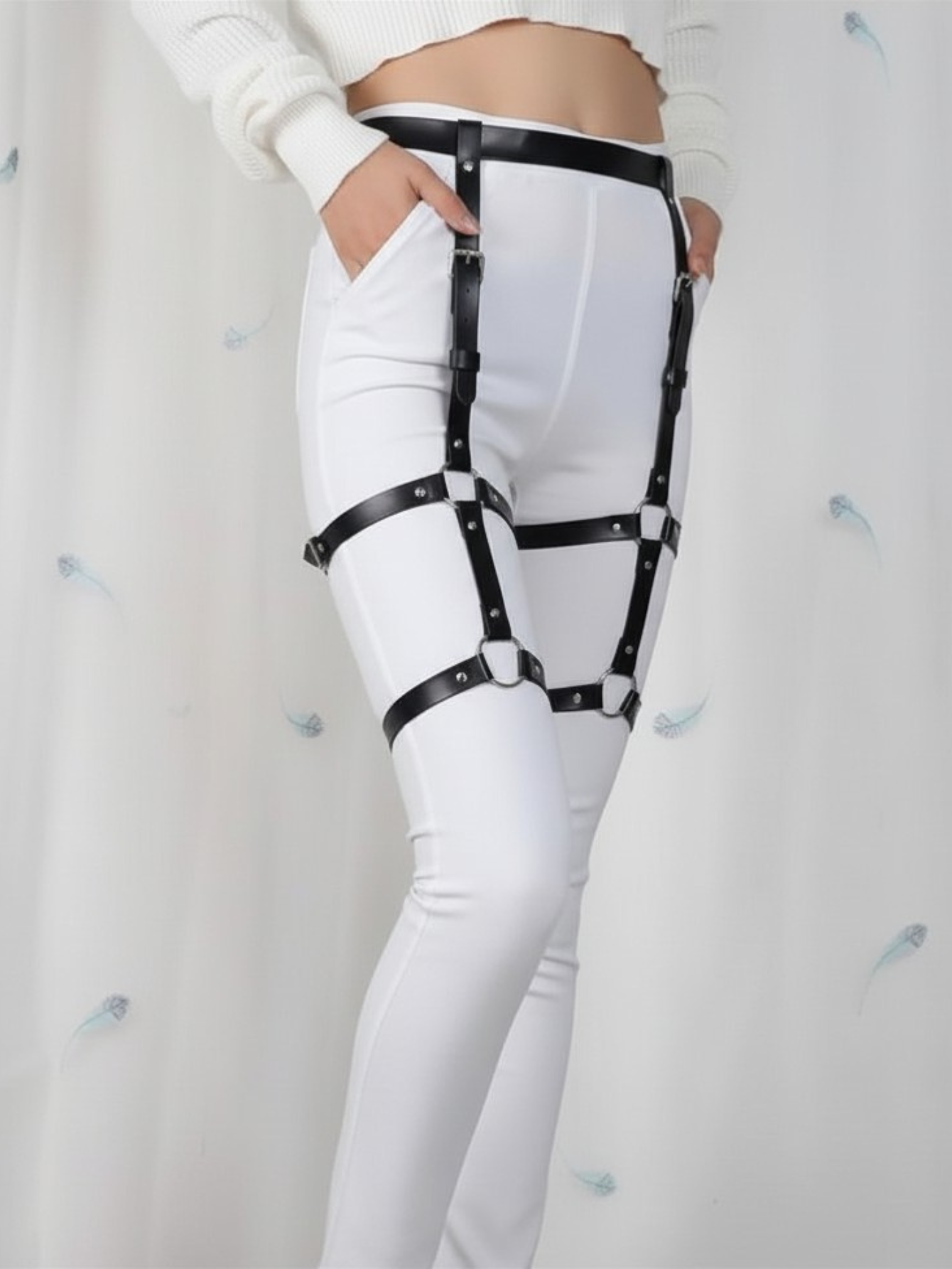 Vegan Leather Leg Harness