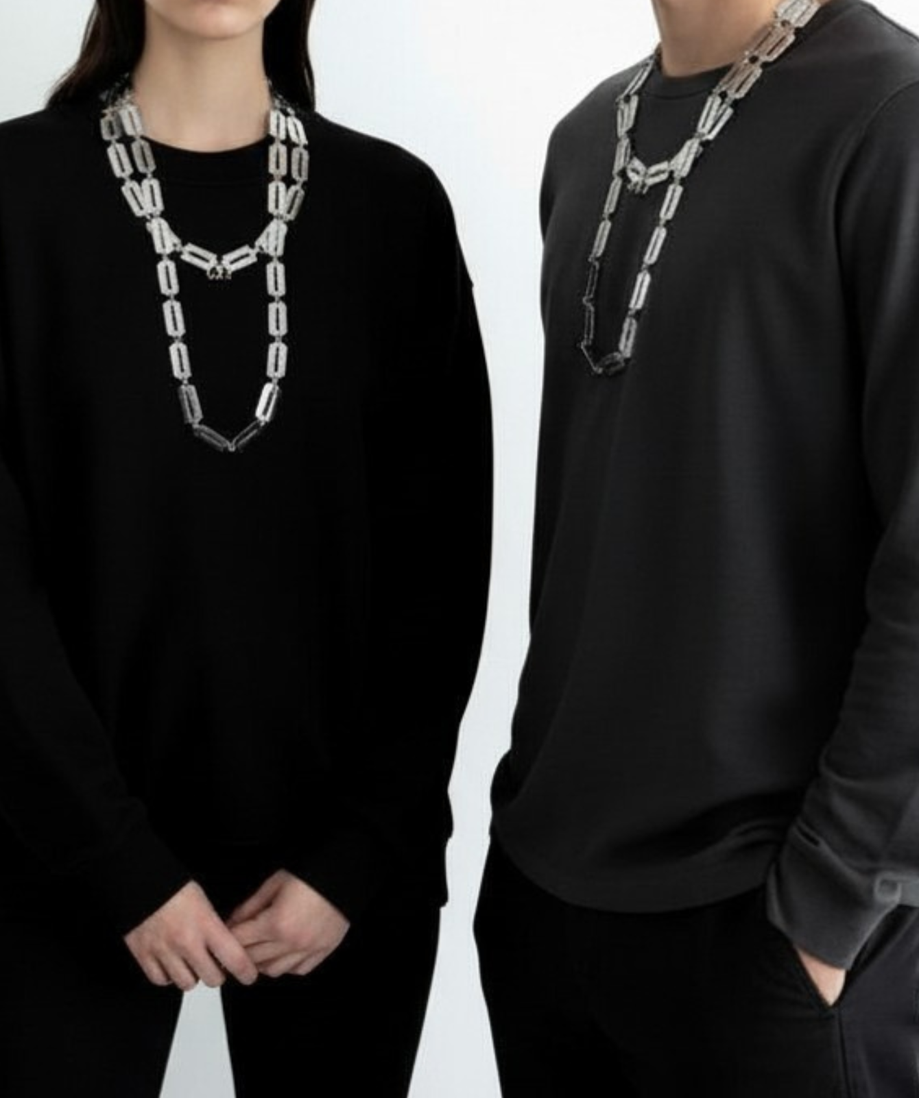 Razor Blade Double Chain Necklace
