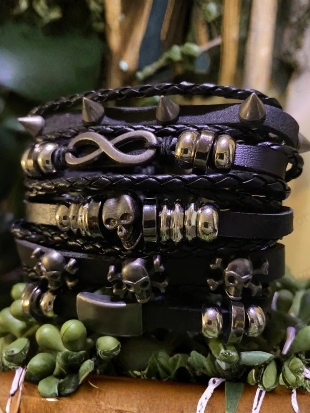 Spiked Punk Bracelet Set