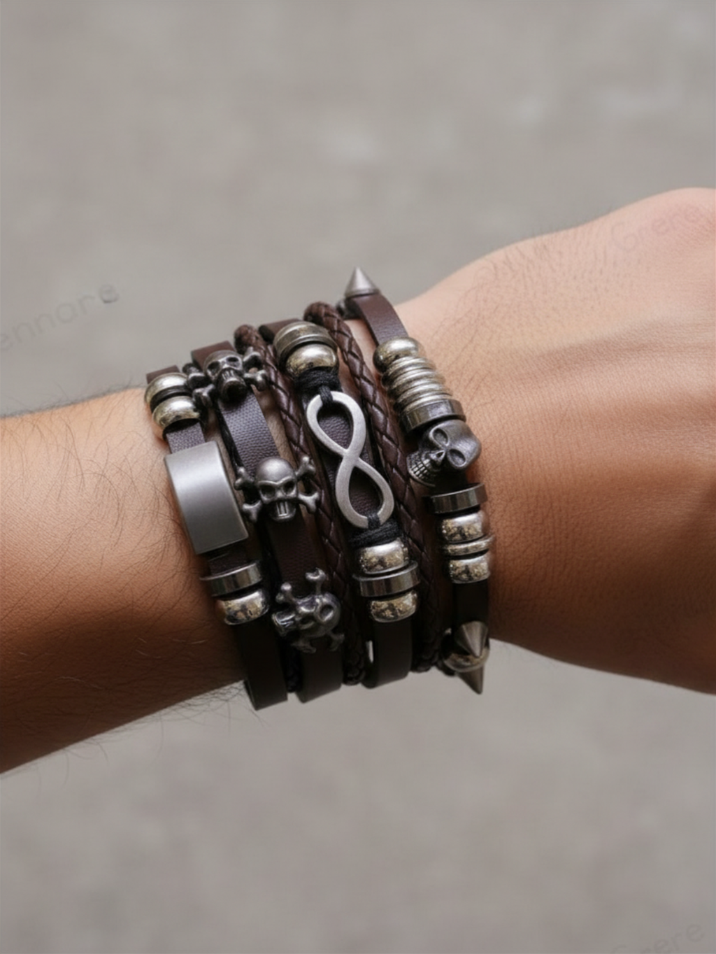 Spiked Punk Bracelet Set