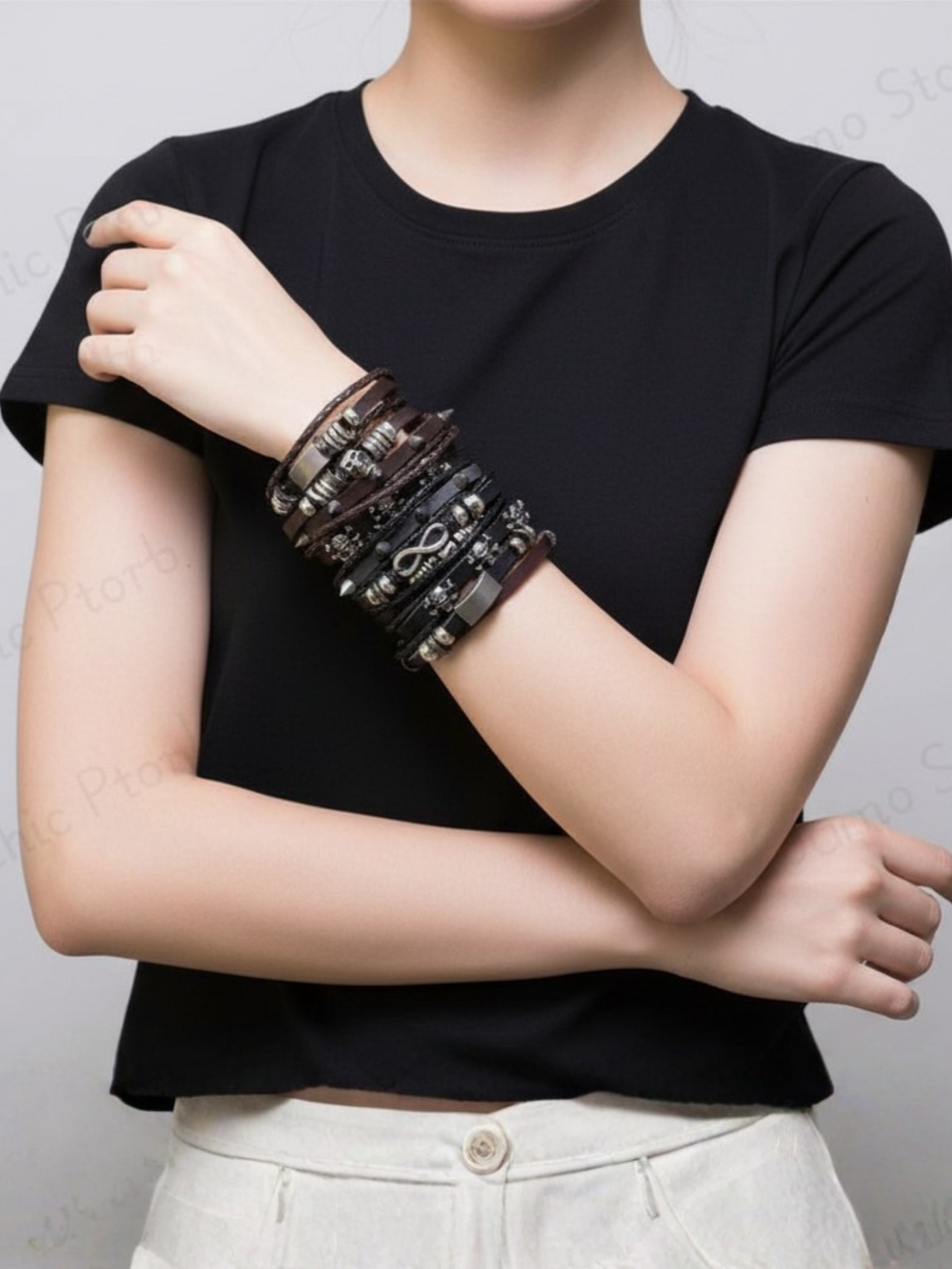 Spiked Punk Bracelet Set