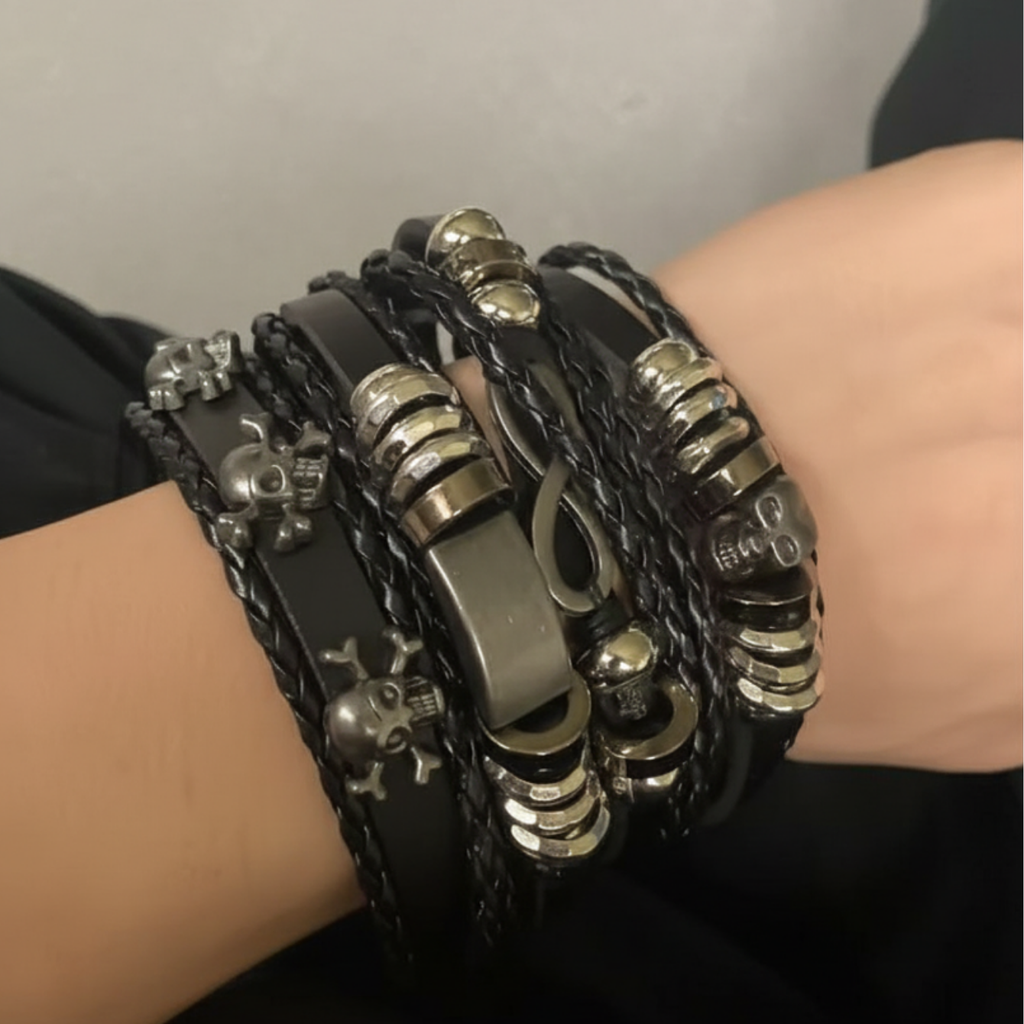 Spiked Punk Bracelet Set