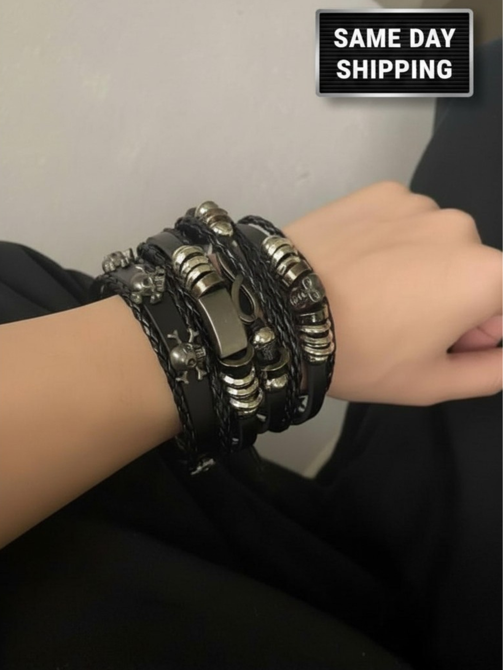 Spiked Punk Bracelet Set