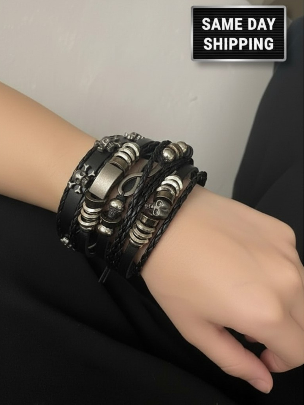 Spiked Punk Bracelet Set