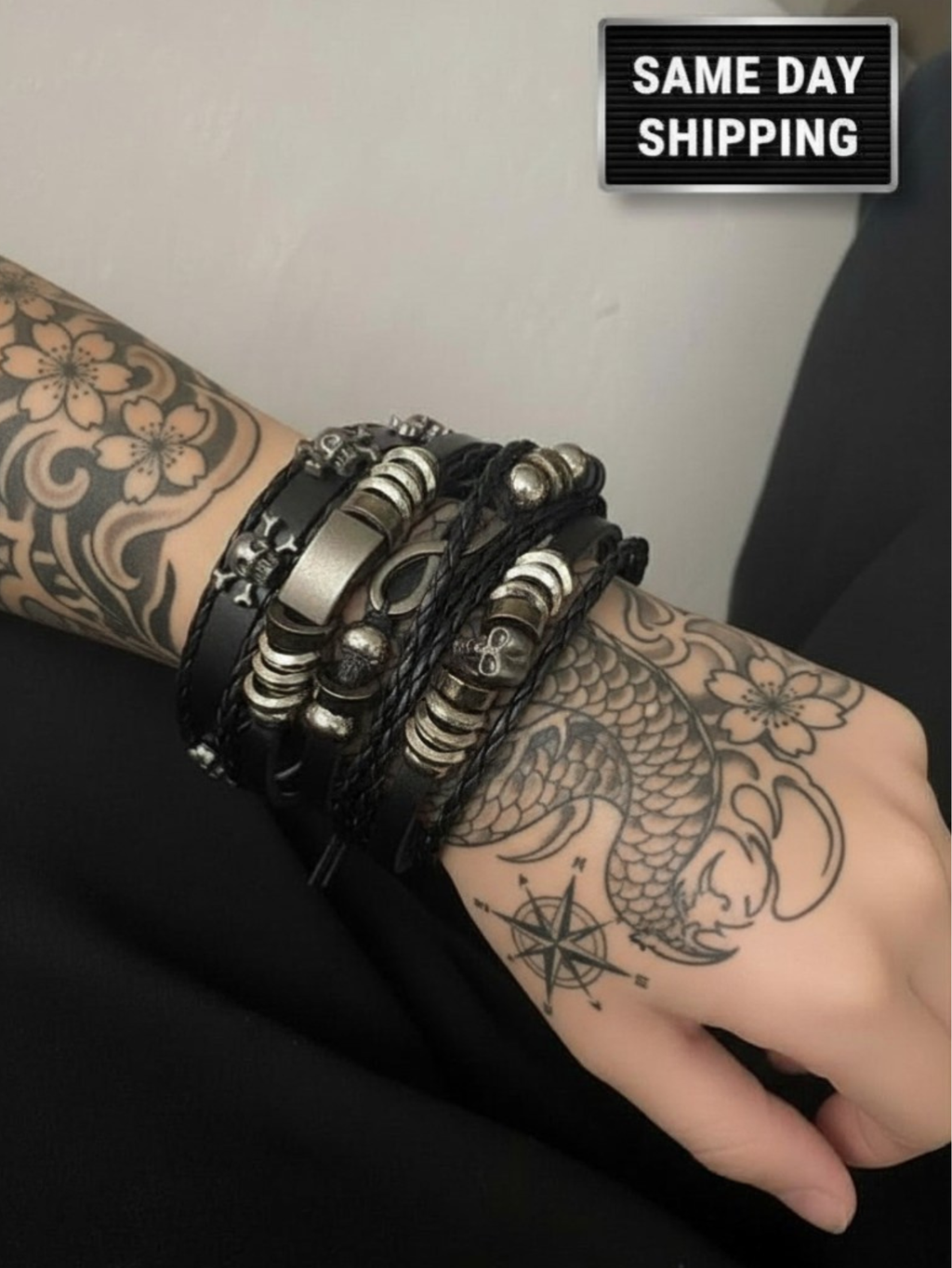 Spiked Punk Bracelet Set