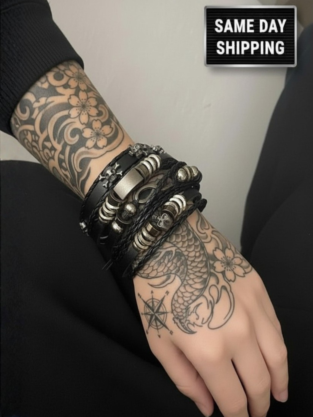 Spiked Punk Bracelet Set