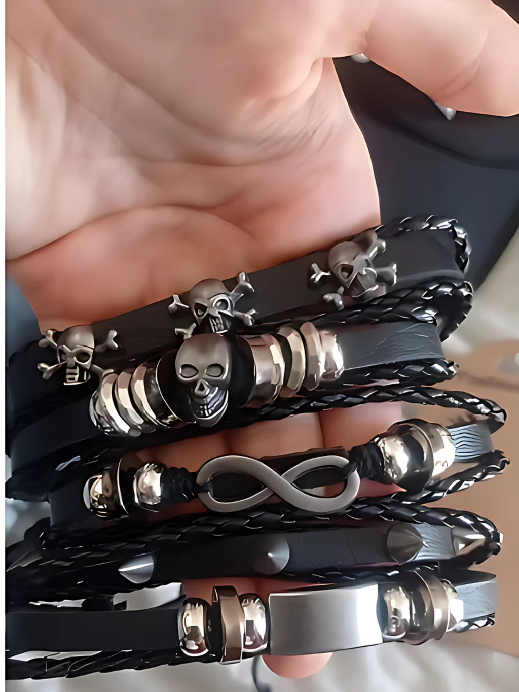 Spiked Punk Bracelet Set