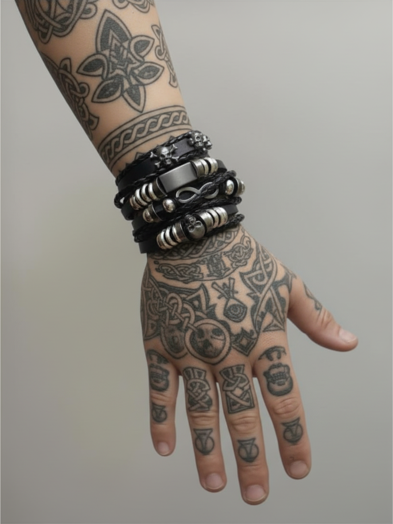 Spiked Punk Bracelet Set