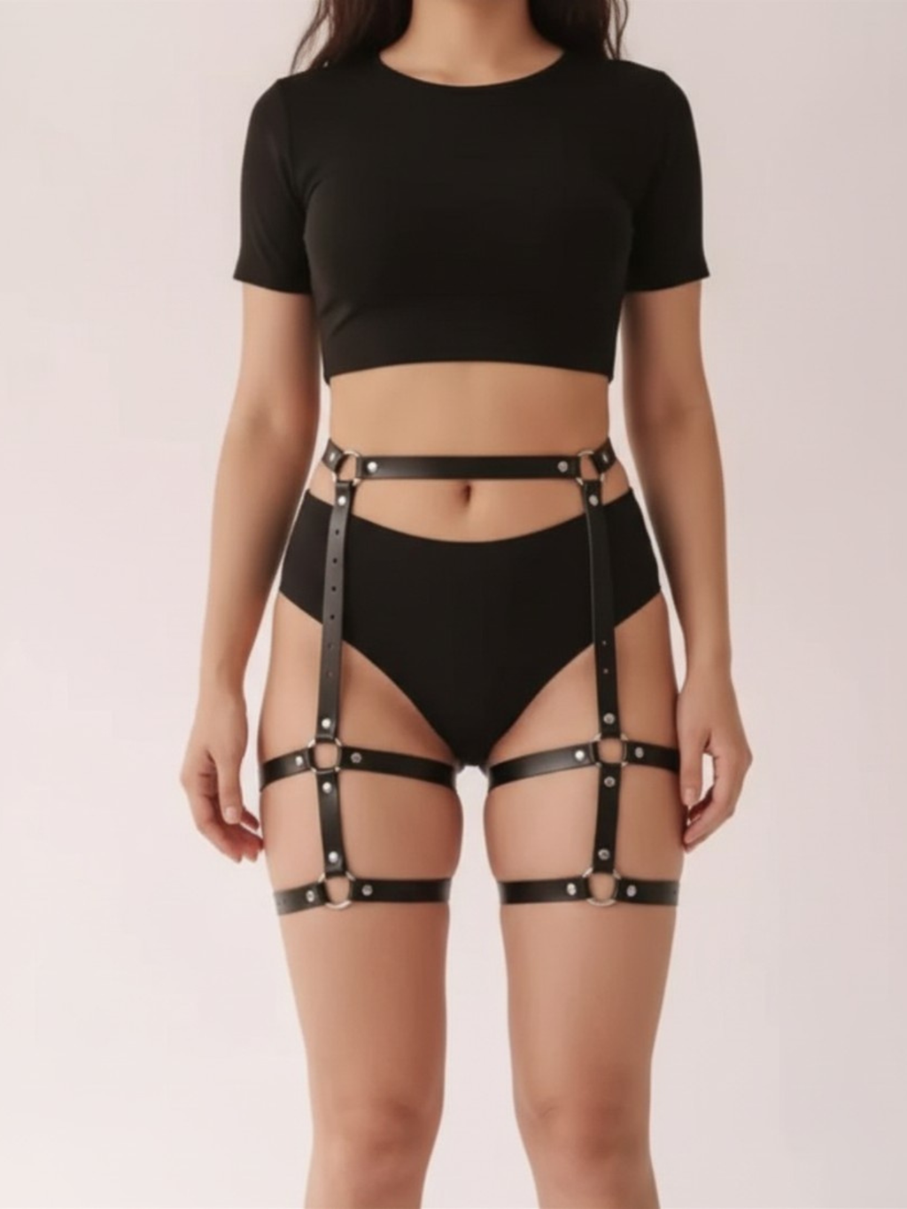 Vegan Leather Leg Harness