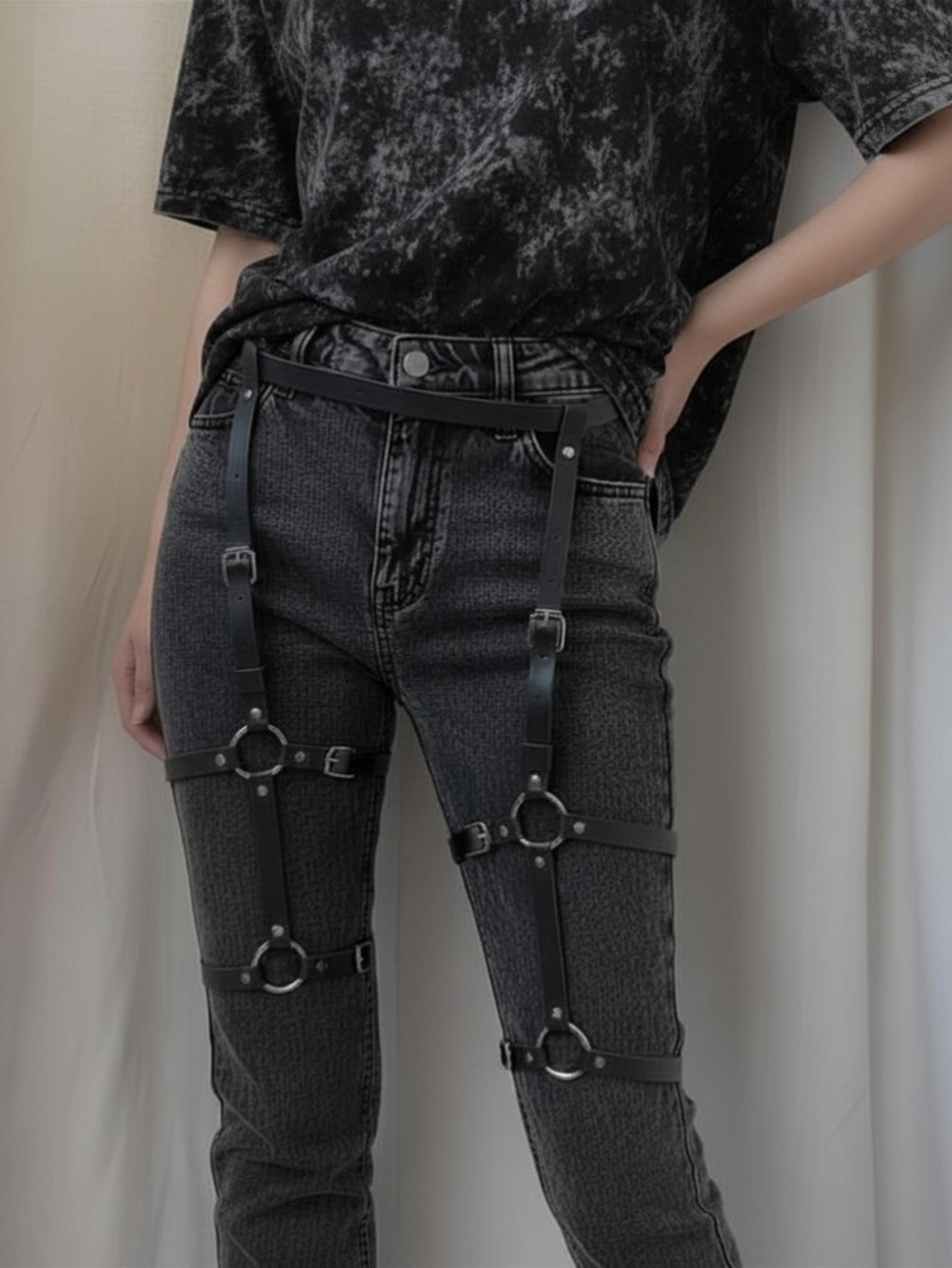 Vegan Leather Leg Harness