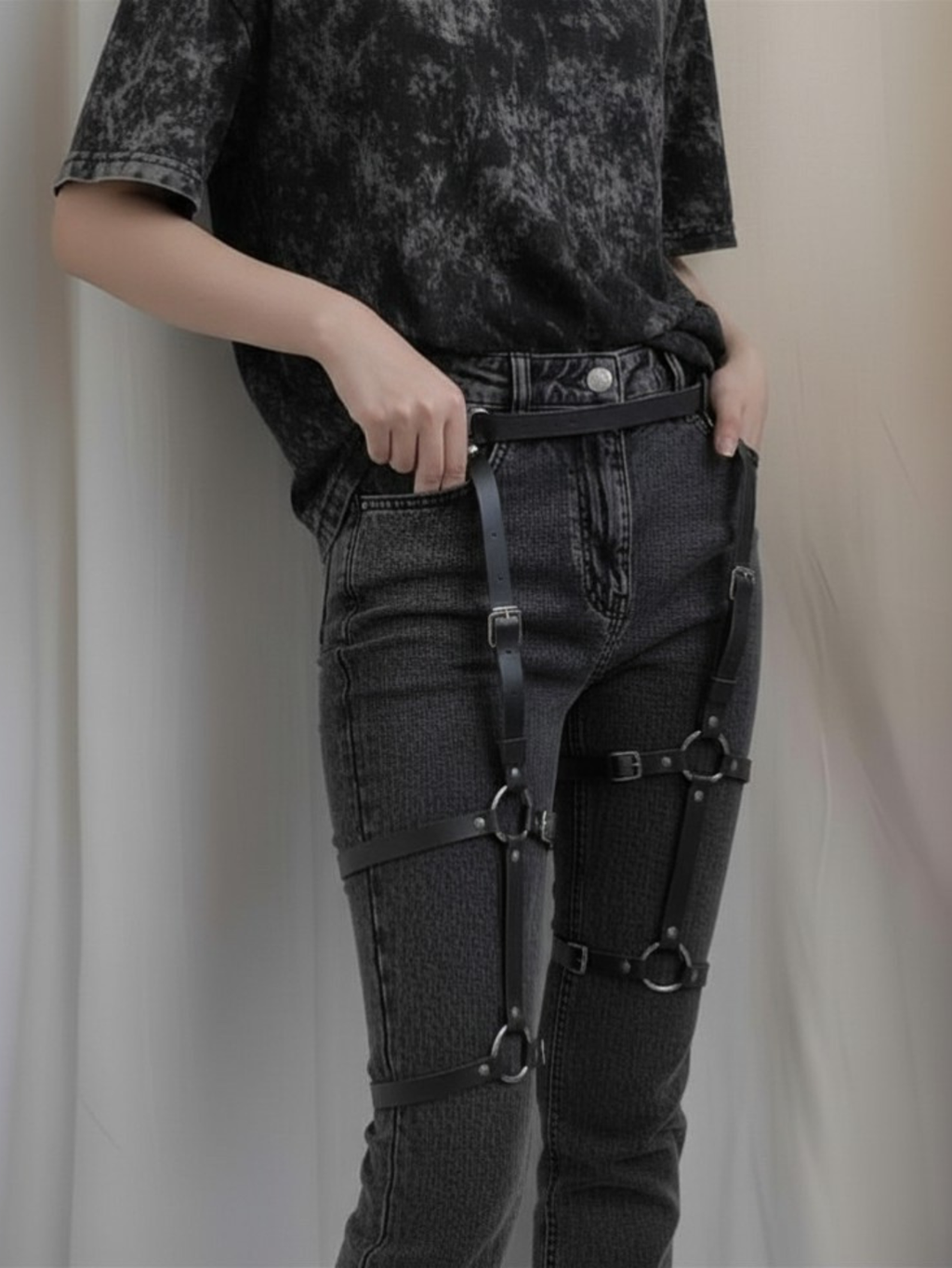 Vegan Leather Leg Harness