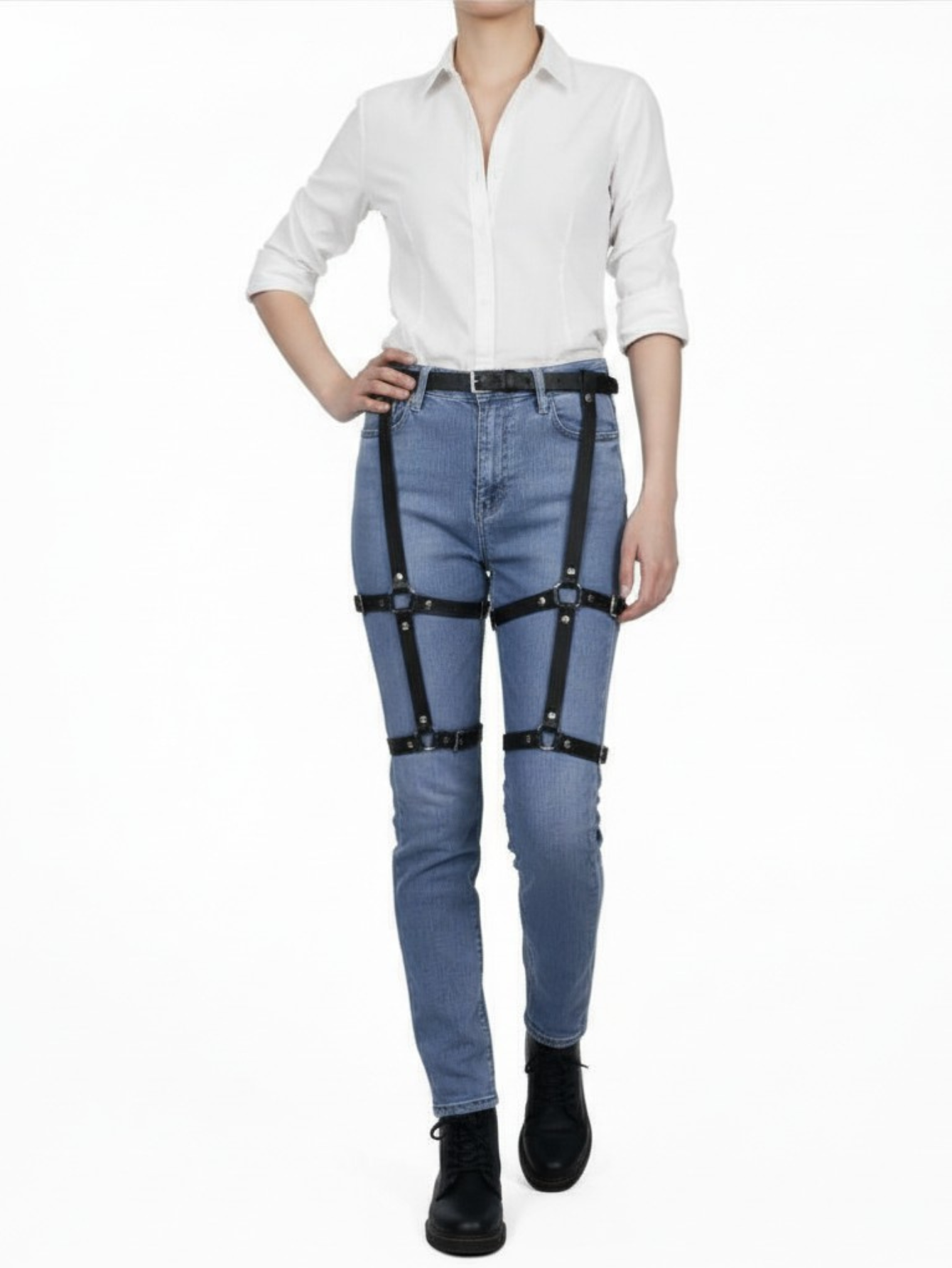 Vegan Leather Leg Harness