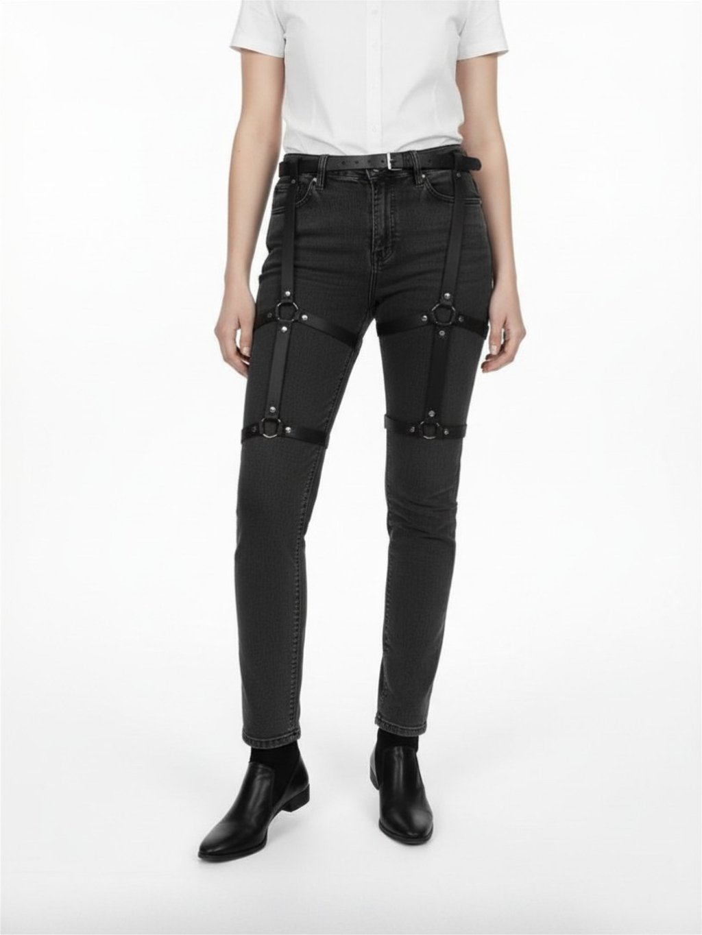 Vegan Leather Leg Harness