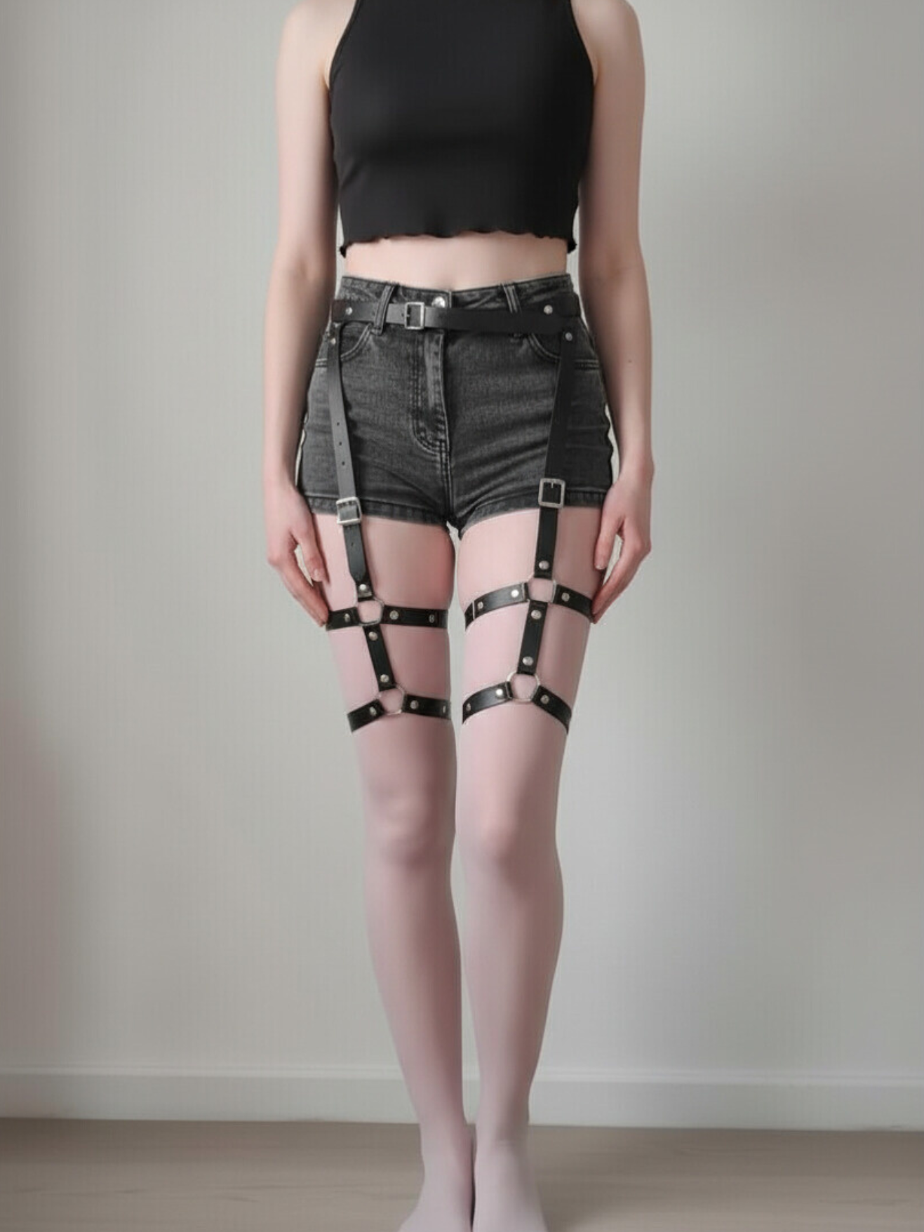 Vegan Leather Leg Harness