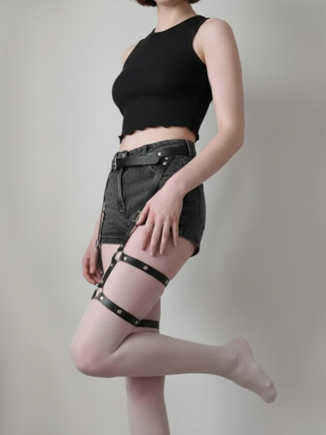 Vegan Leather Leg Harness