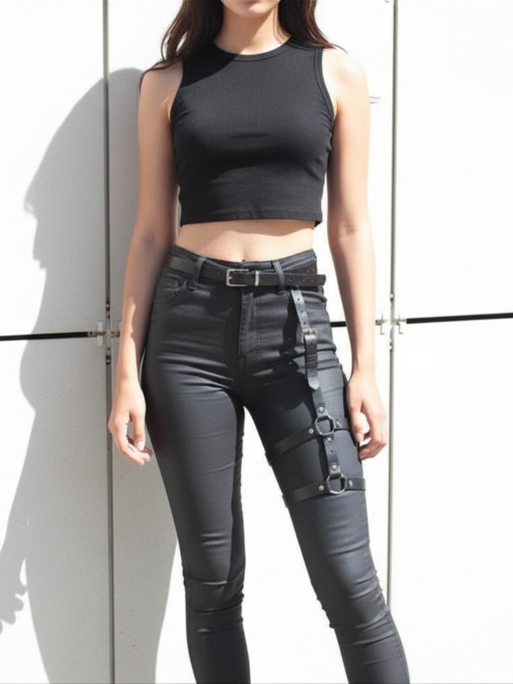 Vegan Leather Leg Harness