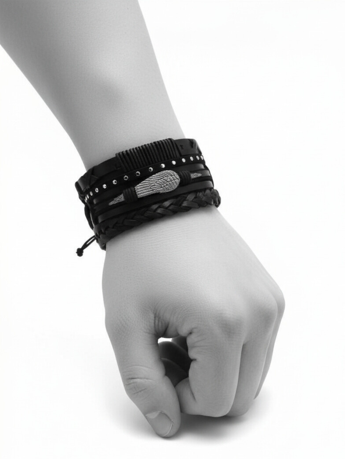 Black Rock Star Bracelet Set