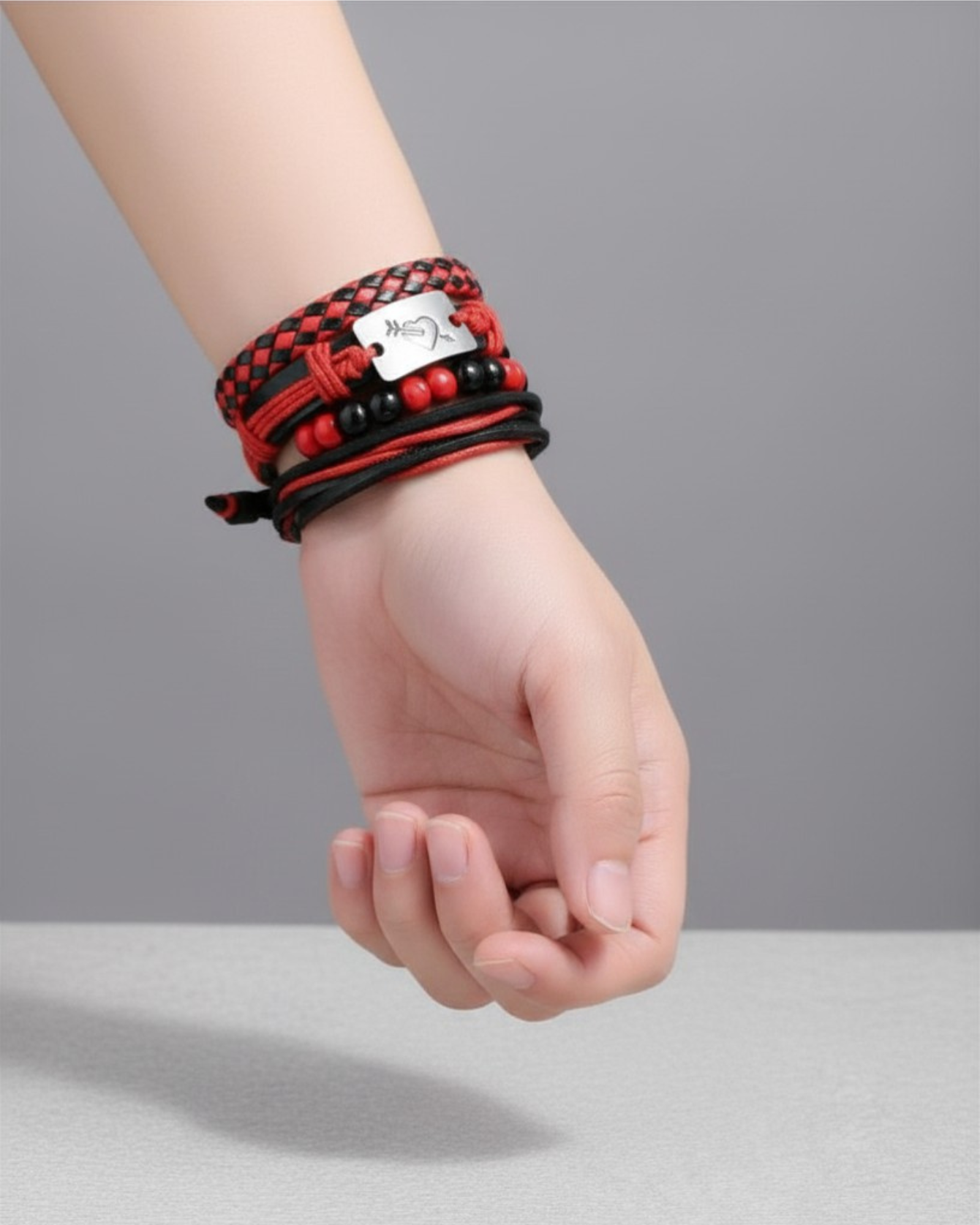 Black and Red Love Bracelet