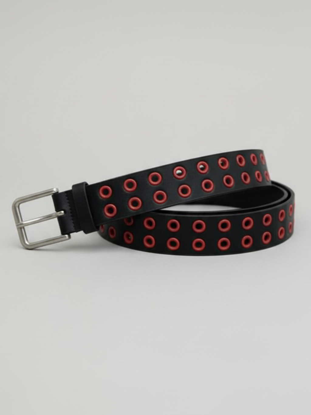 Red & Black Grommet Belt